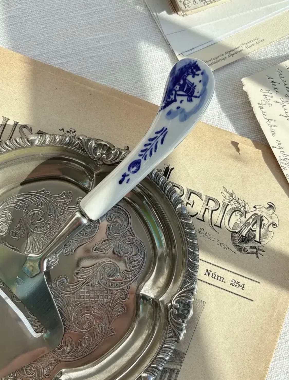 빈티지 델프트 블루 치즈 슬라이서 상품이미지2