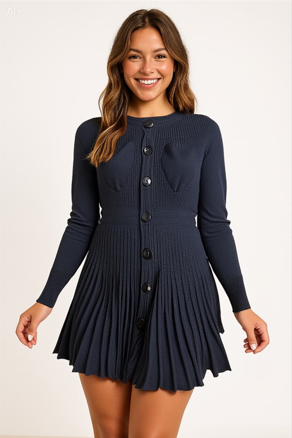 니트 플리츠 원피스 블랙 xs 상품이미지1