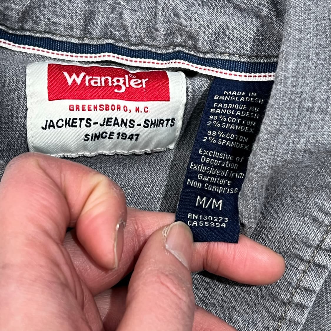 랭글러 그레이 데님셔츠 s09041 상품이미지7