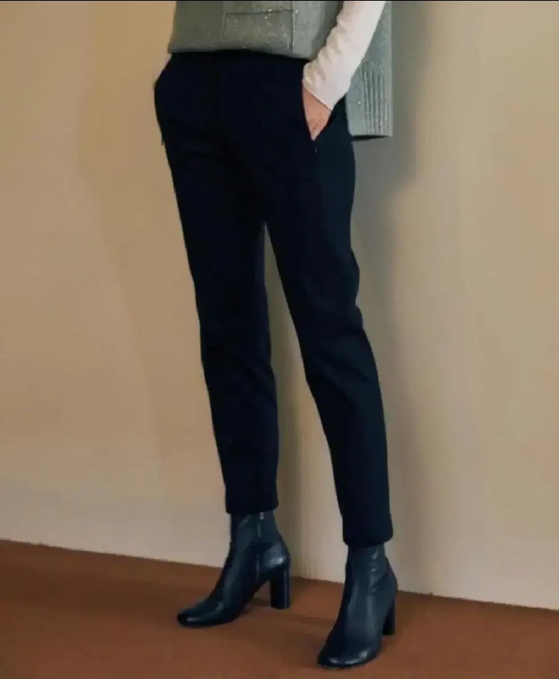 여성 67 닥스 블랙 밴딩 팬츠 기모 바지 상품이미지3