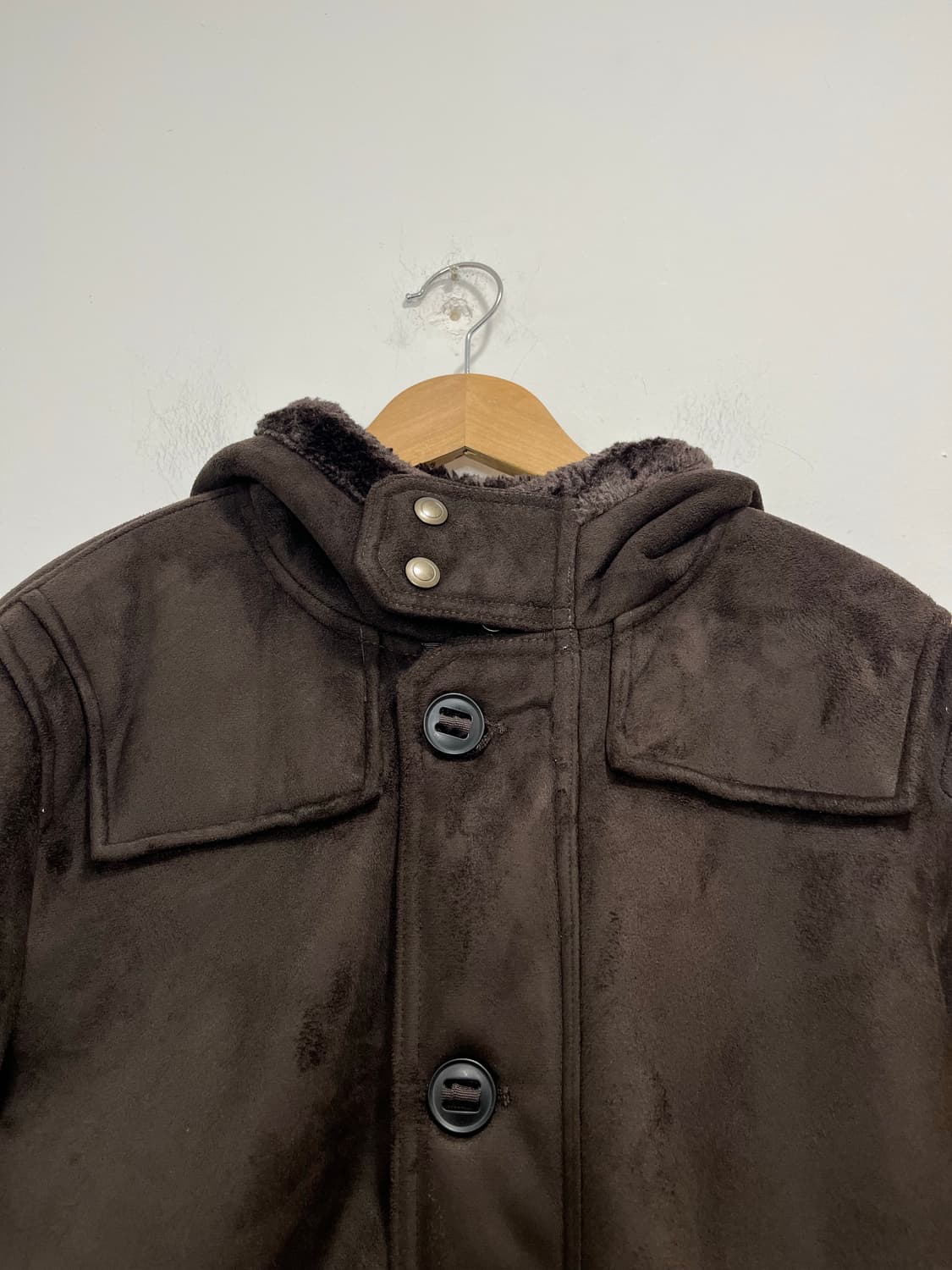 일본 빈티지 모리걸 브라운 무스탕 후드 코트 상품이미지5