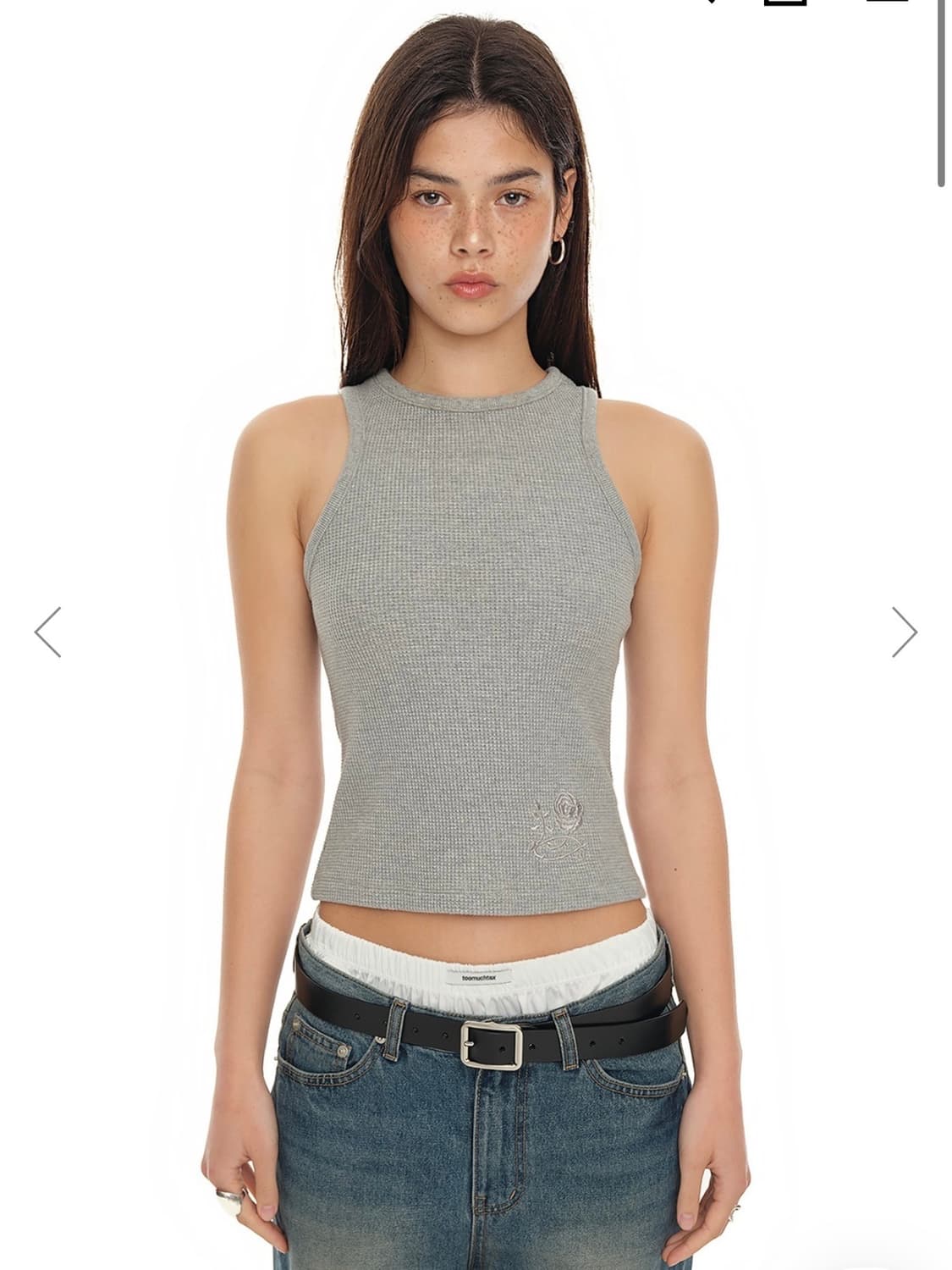 WAFFLE TANK TOP (GREY) 상품이미지2
