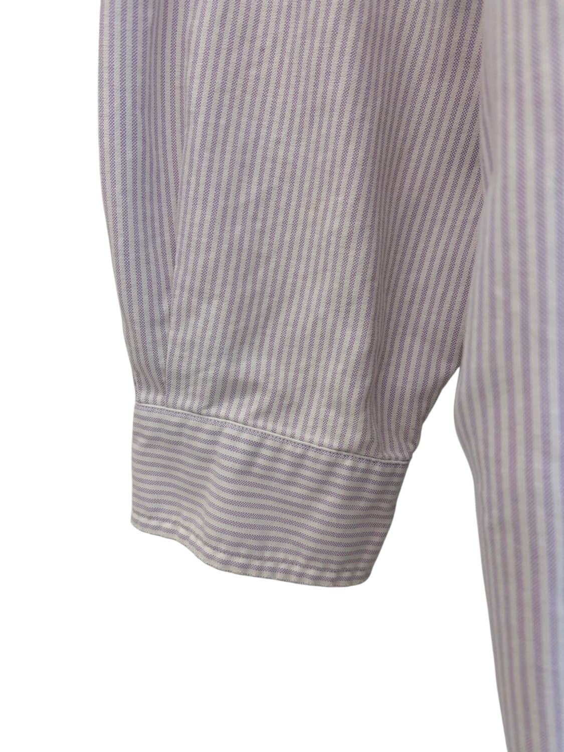 90s 폴로 스트라이프 셔츠 화이트 & 퍼플 (3XL)  상품이미지4