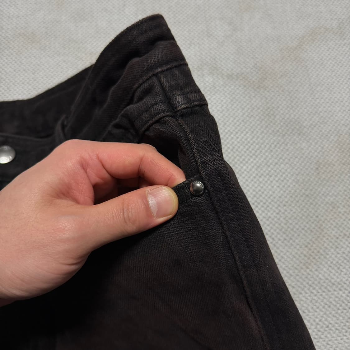 우영미 WYM 다크 브라운 데님 팬츠 상품이미지4