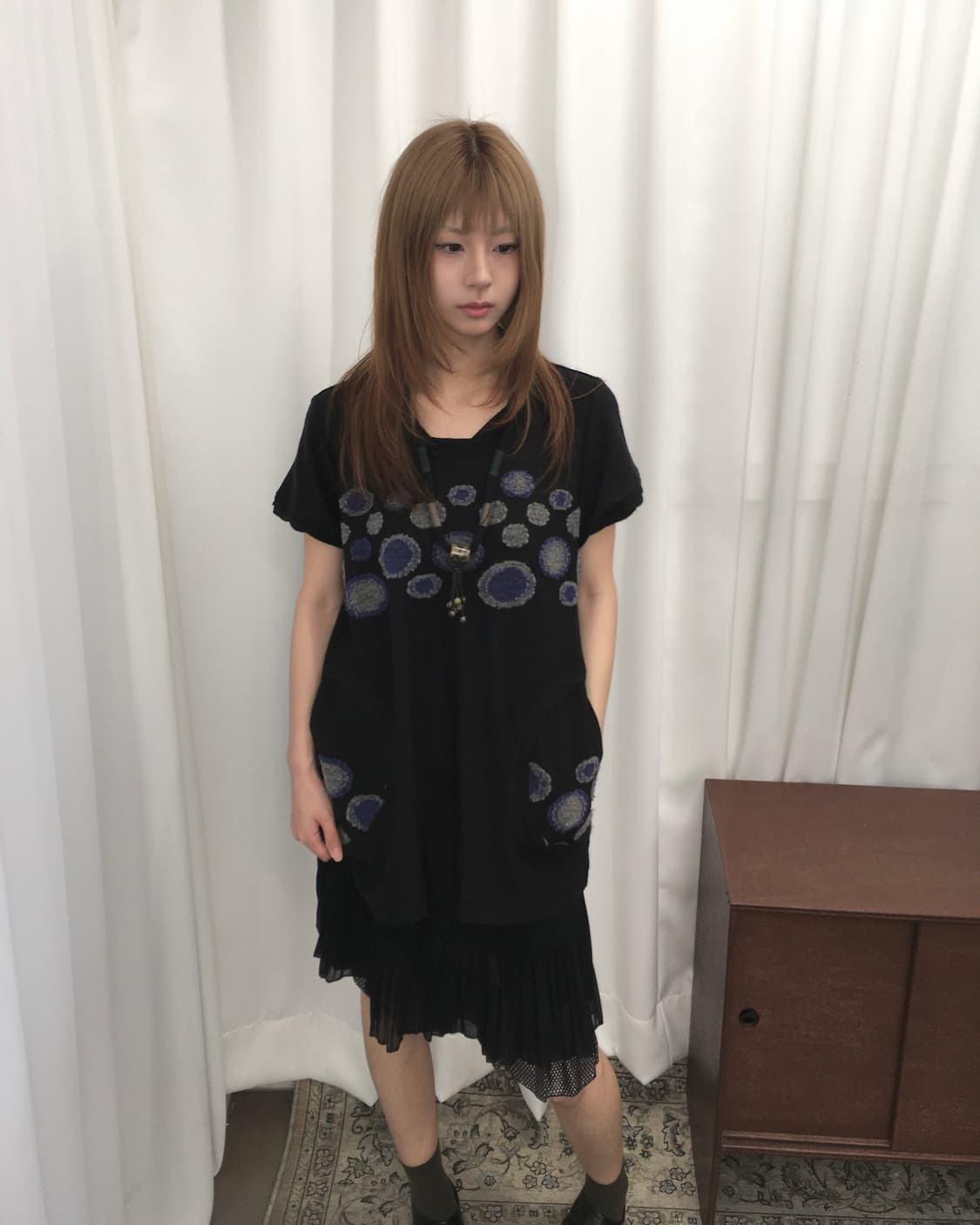 블랙 디자인 탑 상품이미지1