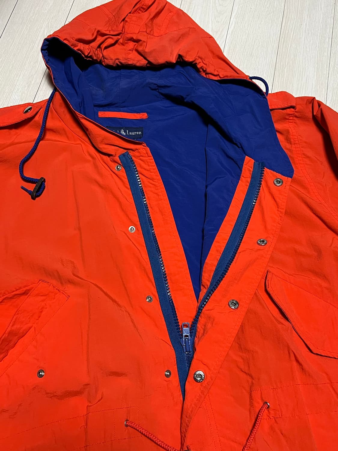 폴로 랄프로렌 RL-92 오렌지색 바람막이 야상점퍼 S사이즈 상품이미지5