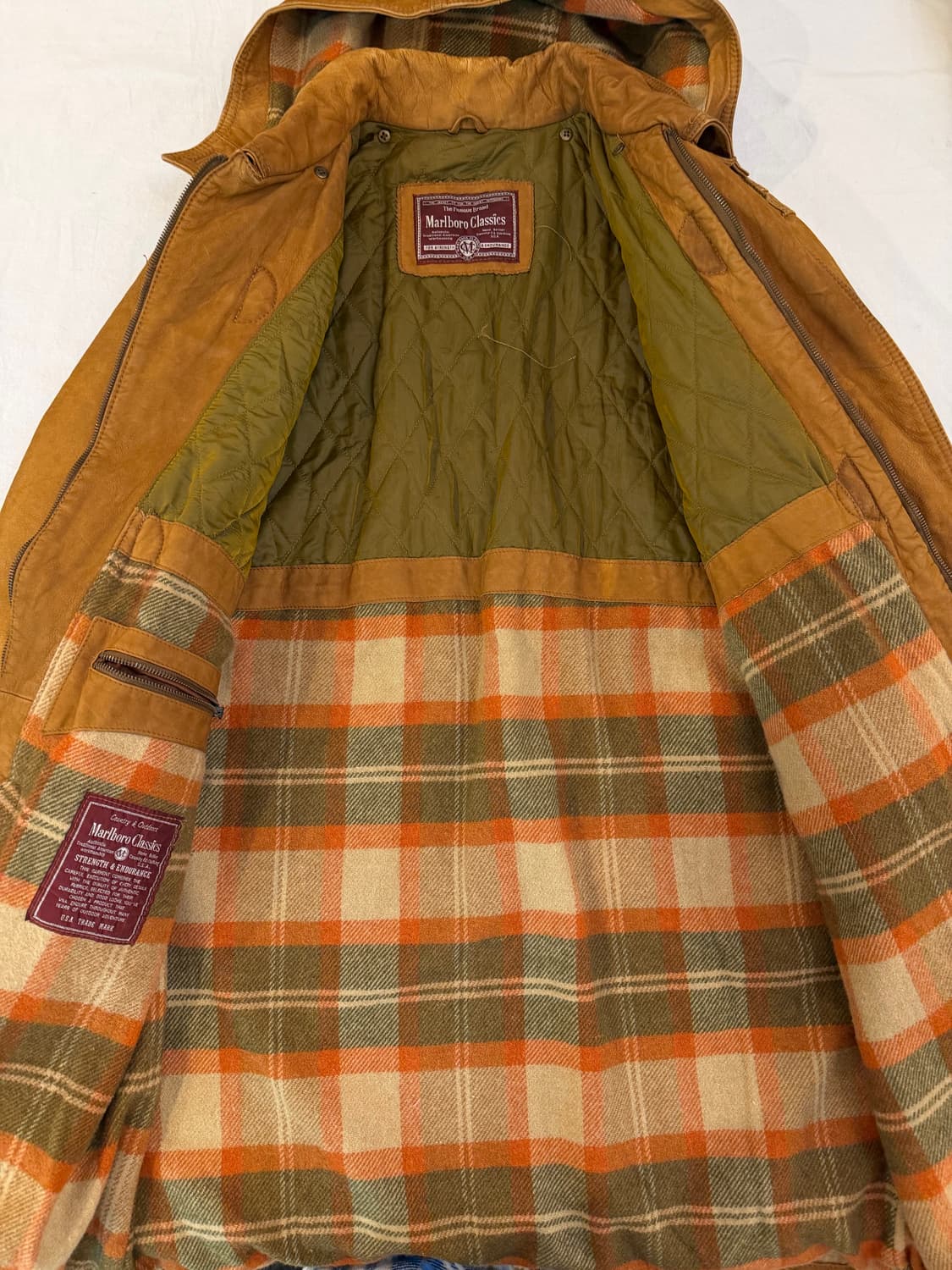 90s 말보로 클래식 스웨이드 통가죽 코트 브라운 상품이미지4