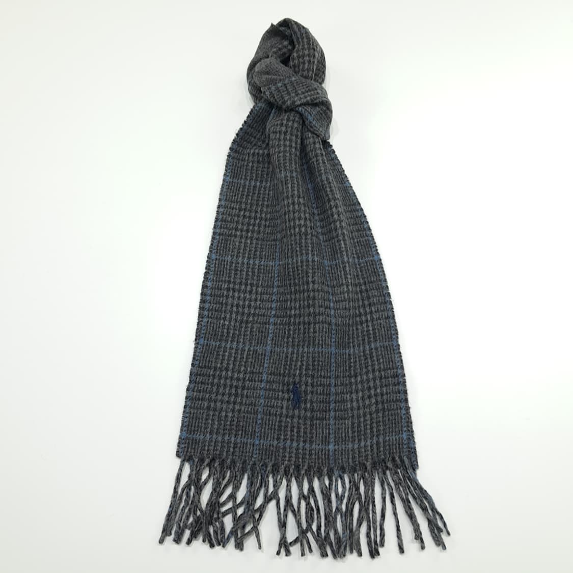 MX254 폴로 랄프로렌 하운드투스 그레이 양면 버진울 목도리 머플러 상품이미지1