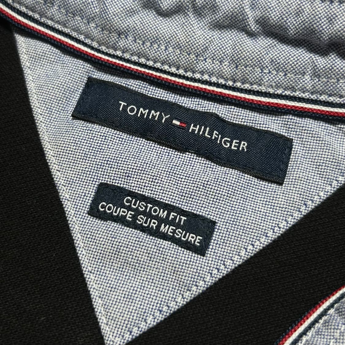 [L] Tommy 타미힐피거 베이직 블랙 코튼 반팔 카라티 상품이미지3