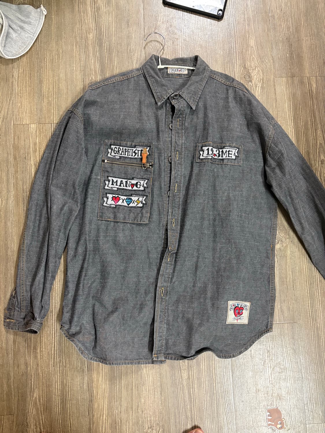 만지 흑청데님 셔츠 상품이미지1