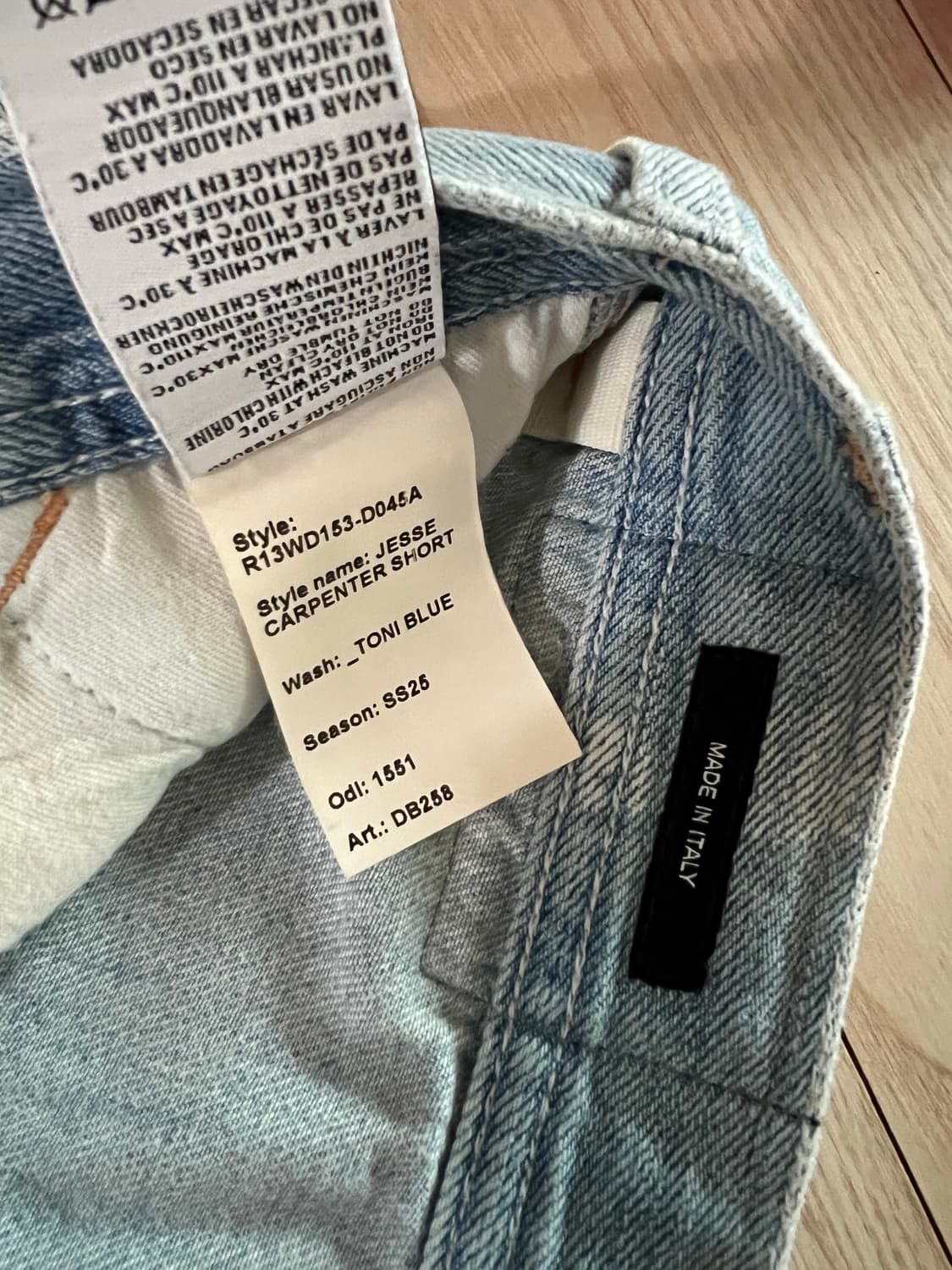 R13 데님 쇼츠 25SS 상품이미지5