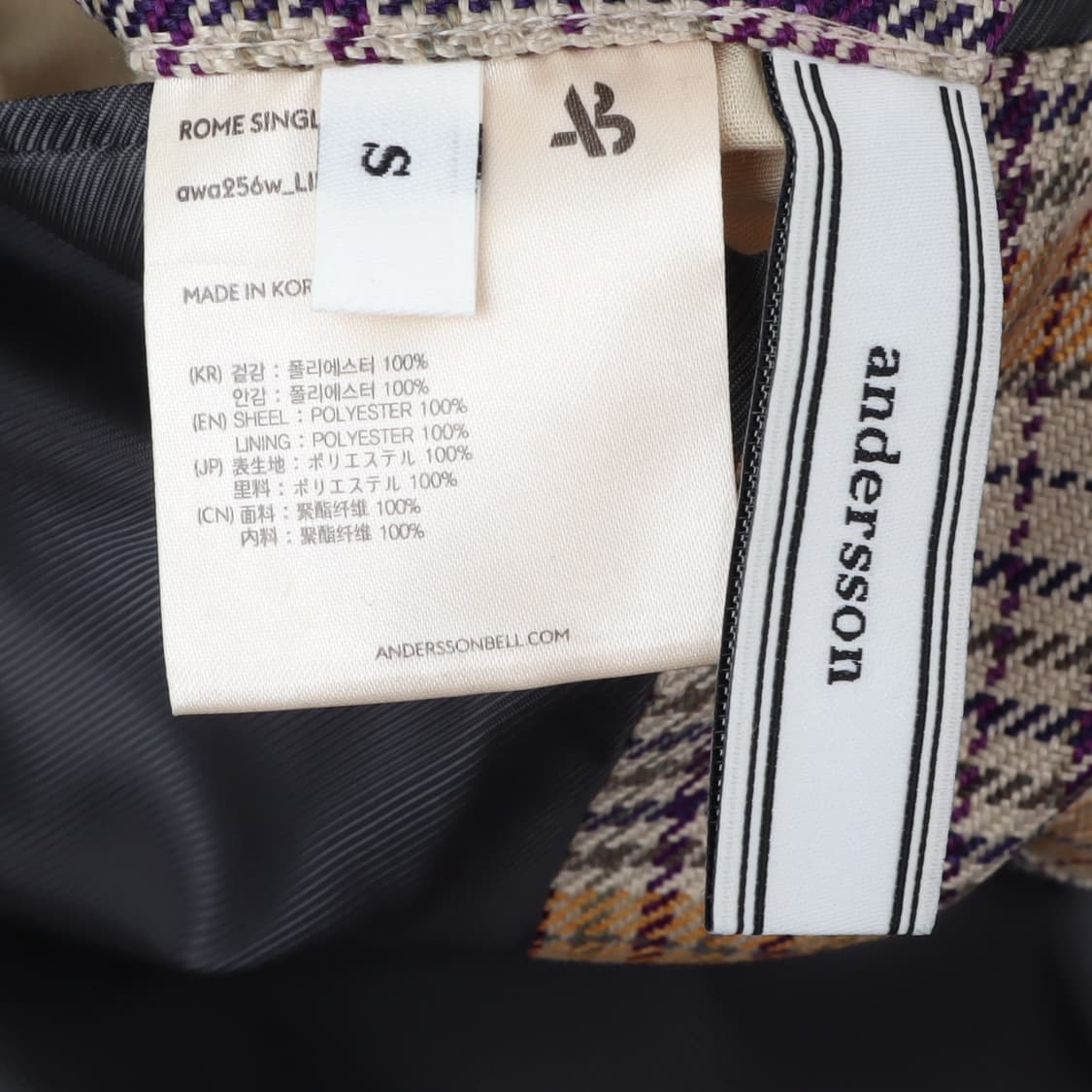 앤더슨벨 rome 싱글 체크 자켓 상품이미지9
