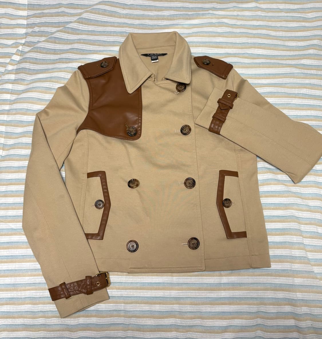 Lauren 레더 숏 트렌치 코트 상품이미지1