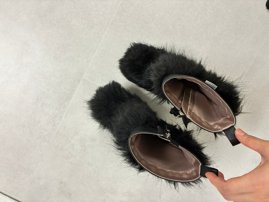 퍼 통굽 힐부츠 240 상품이미지5