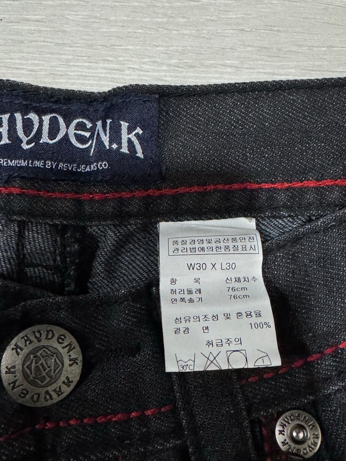 [30] KAYDEN.K 워싱 스크리트 블랙진 상품이미지5