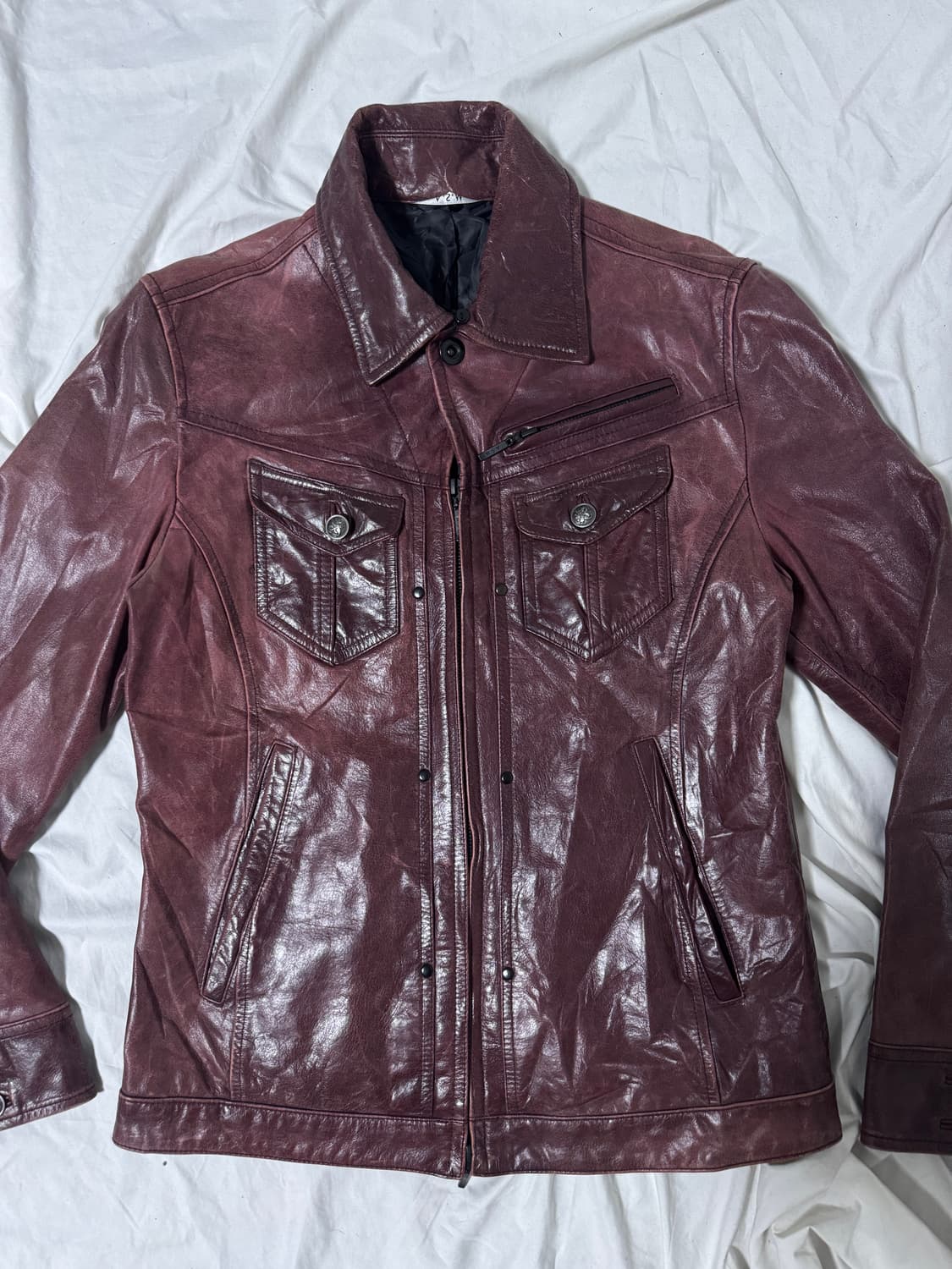 ASM 버팔로 레더 트러커 자켓 y2k vkei 토네이도마트 상품이미지5