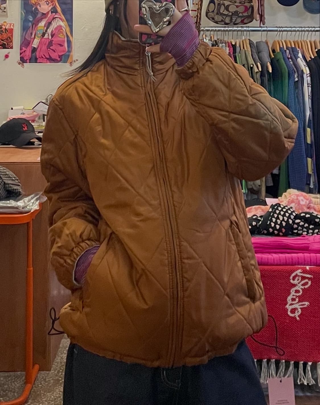 리버시블 그레이&브라운 점퍼 상품이미지3