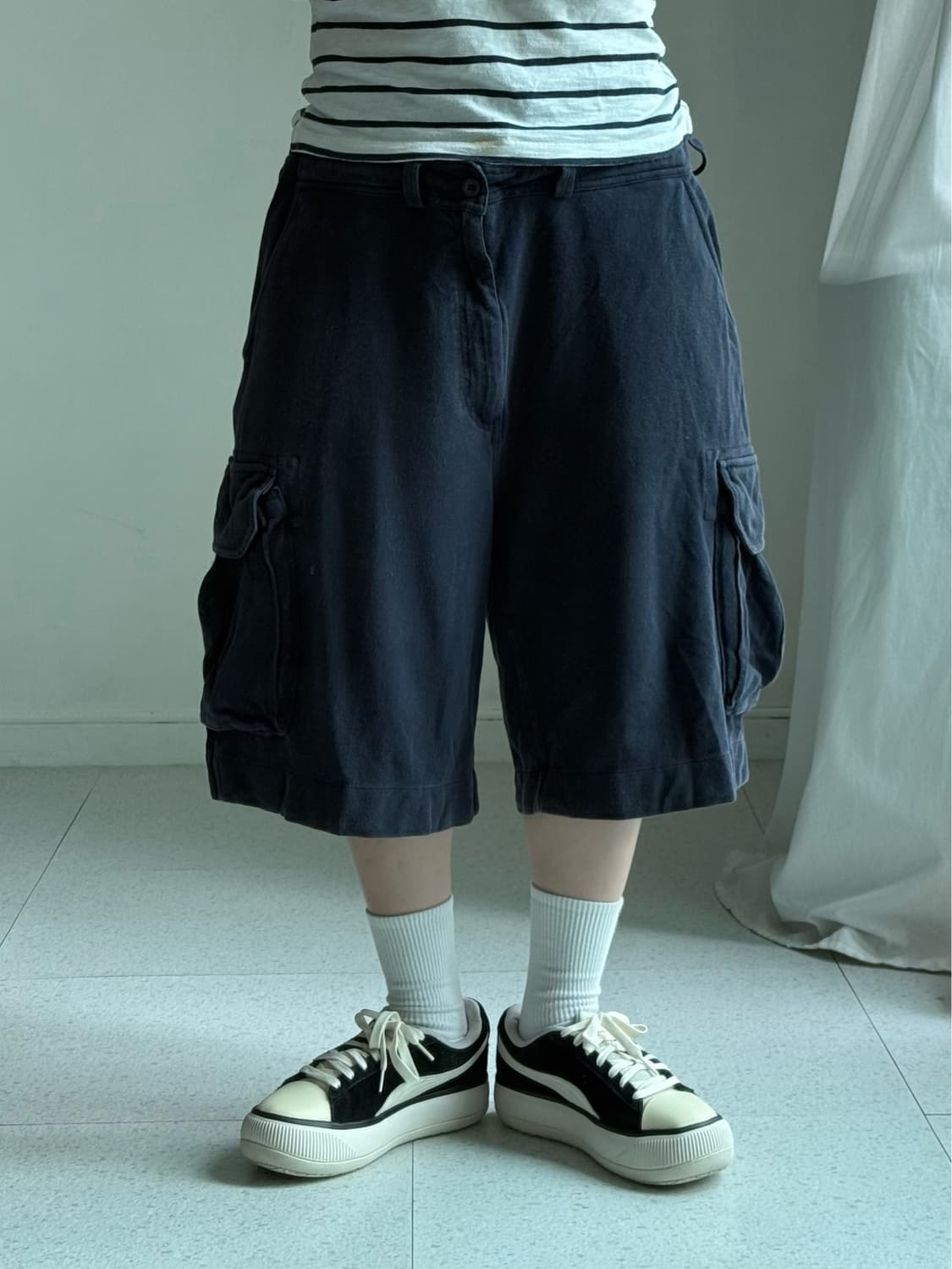 폴로 네이비 코튼 카고 버뮤다 팬츠 상품이미지1