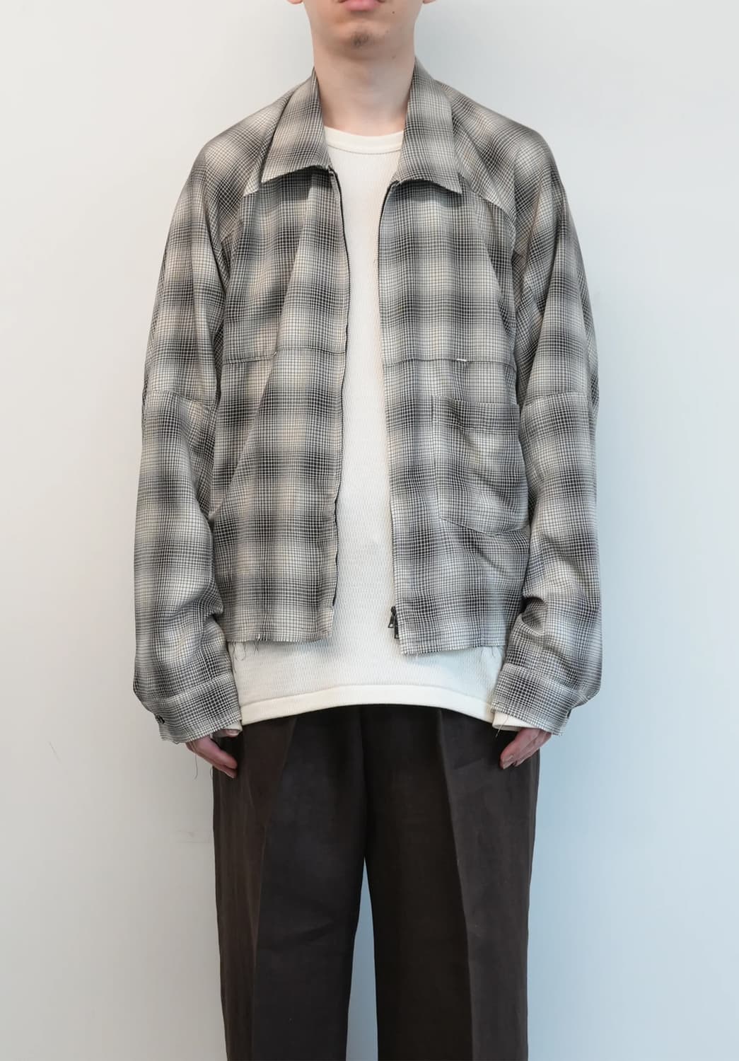 안셀름 ombre check zipup shirt 2 상품이미지1