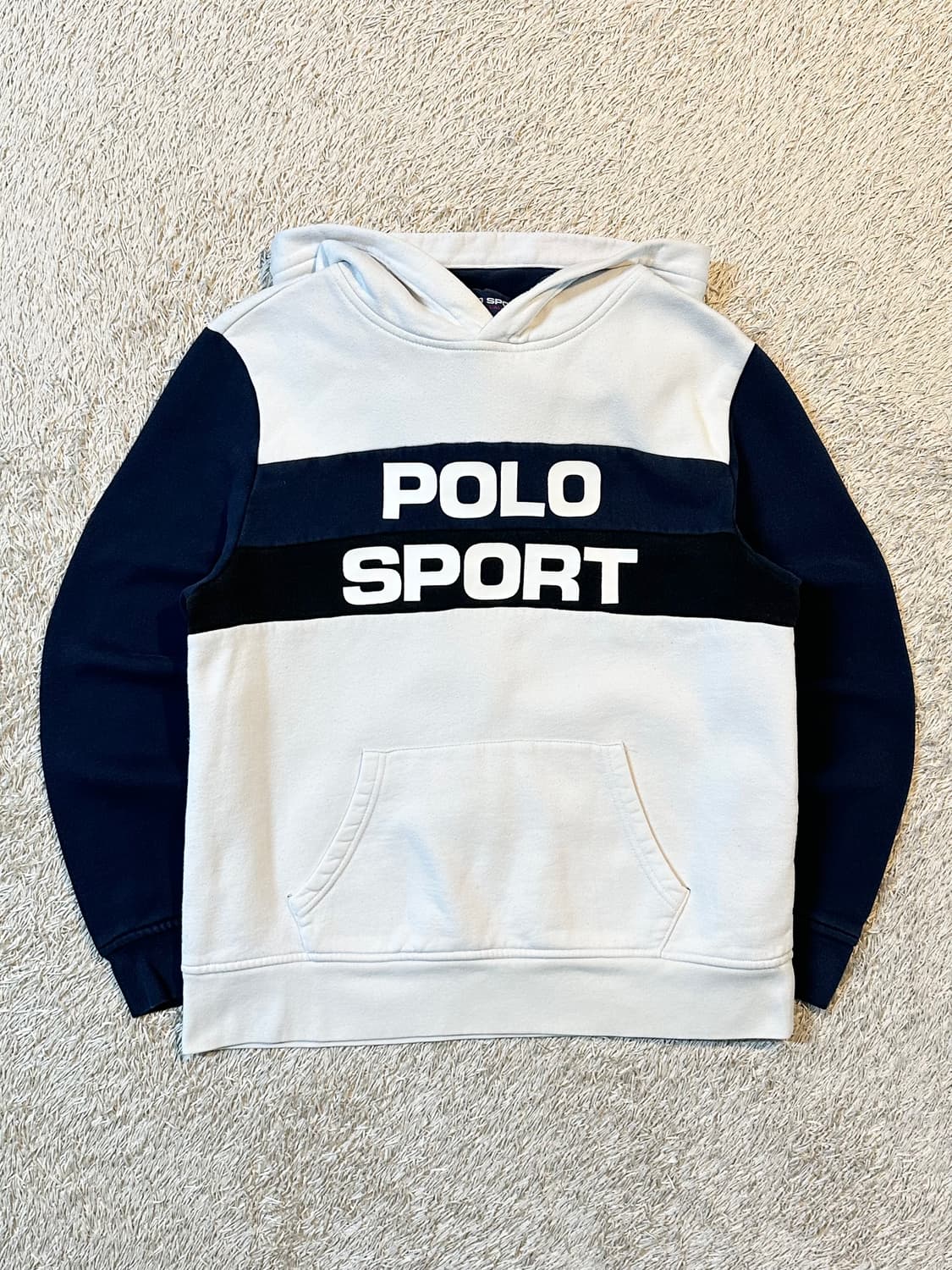 폴로 스포츠 신형 QR 컬러블록 스펠로고 후드티 상품이미지1