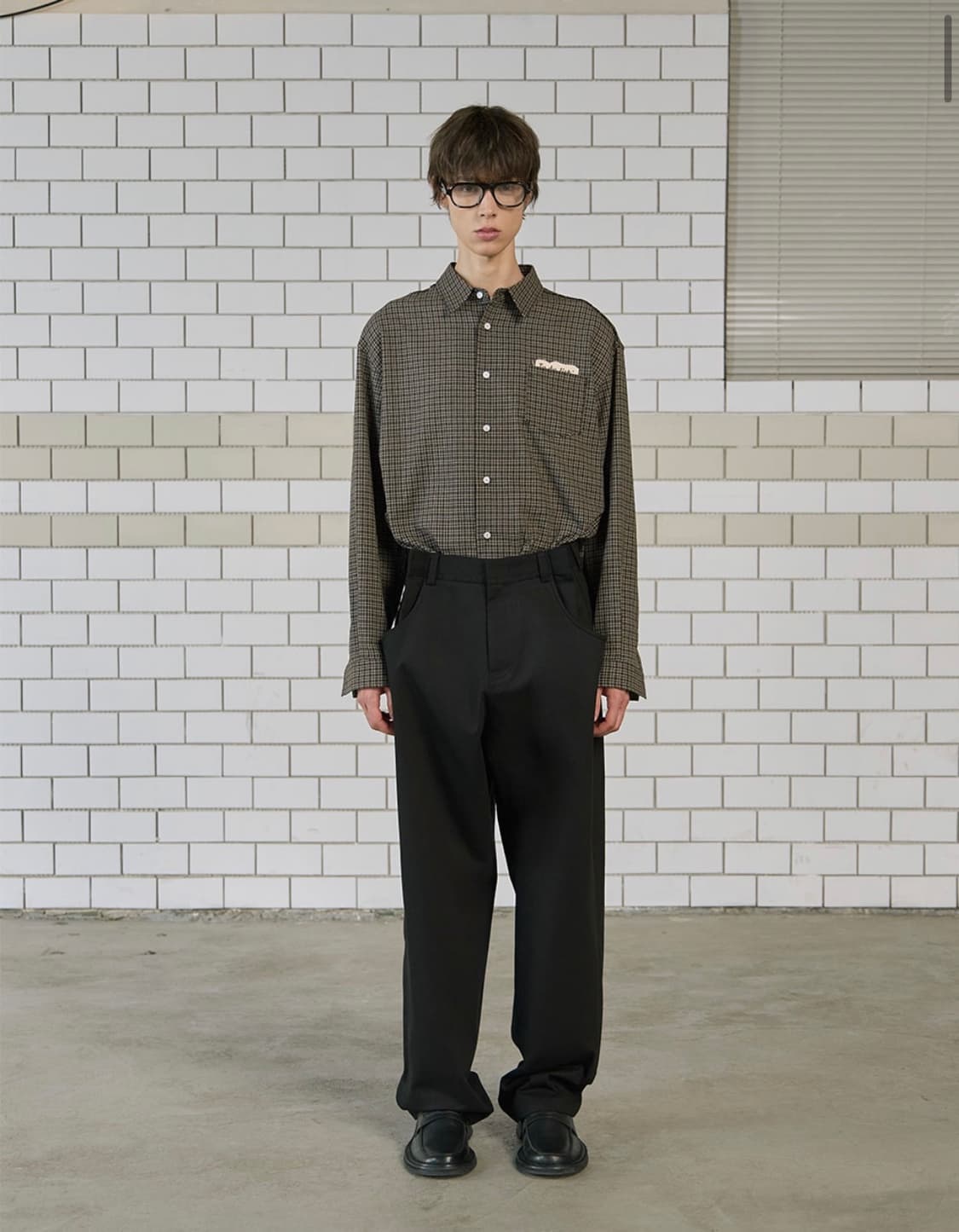 STU 레터링 체크 셔츠 M 상품이미지1