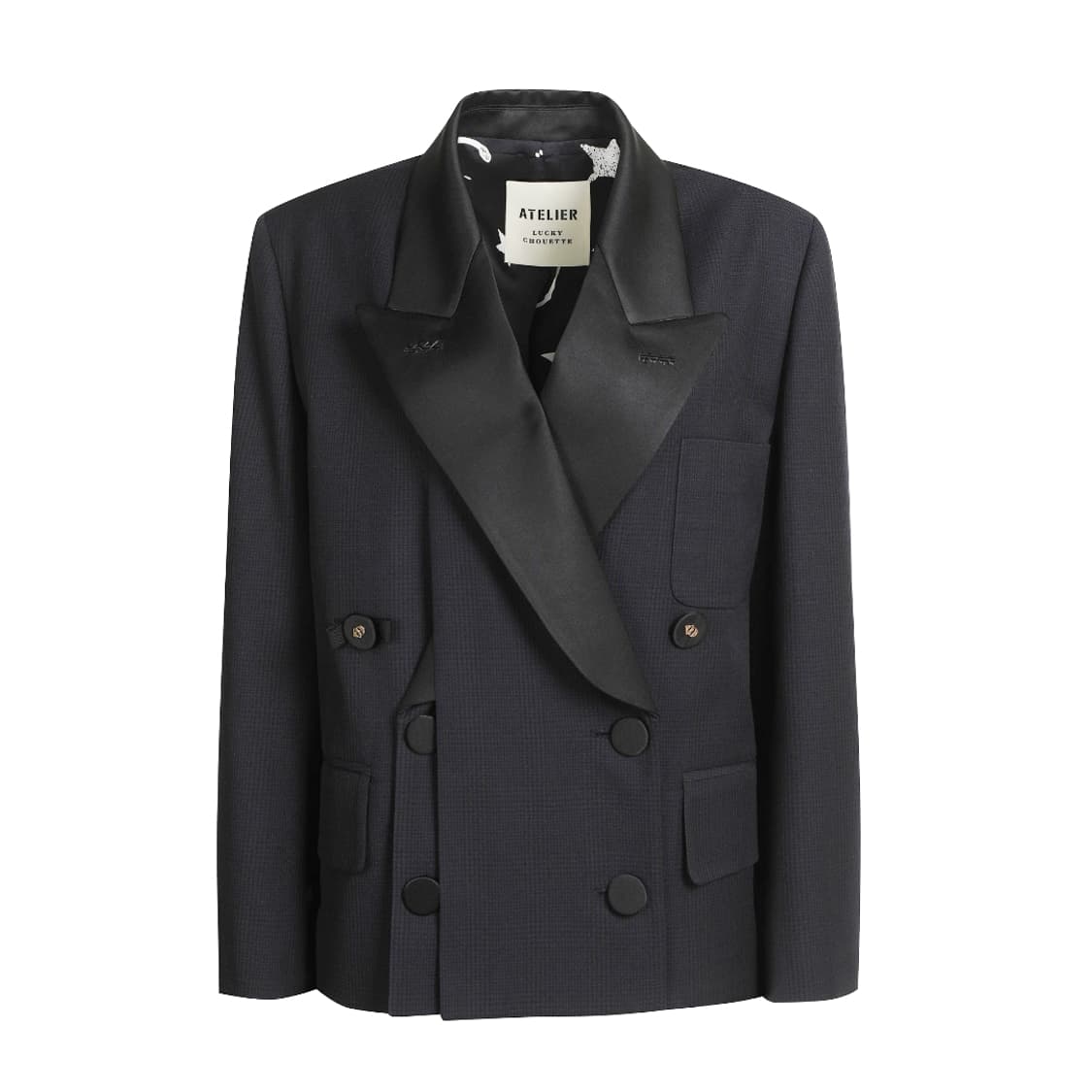 럭키슈에뜨 아뜰리에(LUCKYCHOUETTE) 체크패턴 더블자켓 프리 상품이미지2