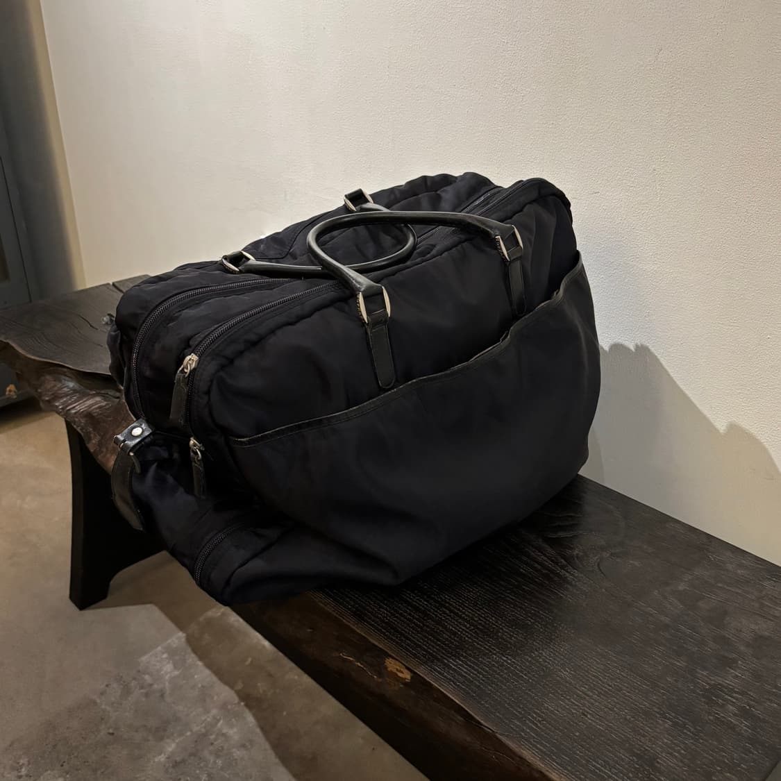 vtg nylon/leather trmming big boston bag 상품이미지3