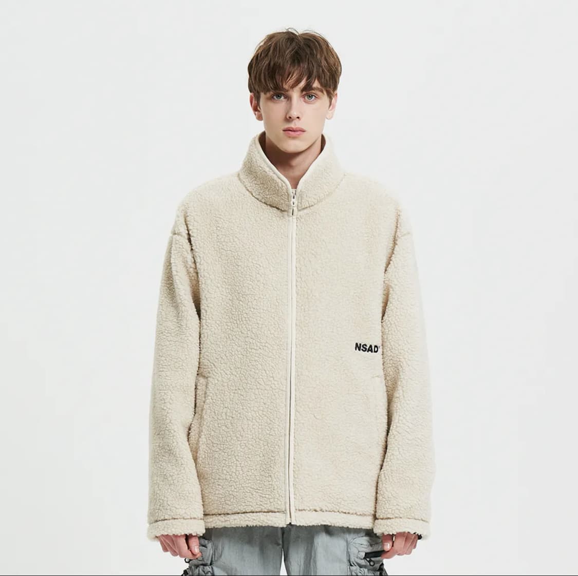 [M] NSAD 컬리 기본형 플리스자켓 White (100) 상품이미지1