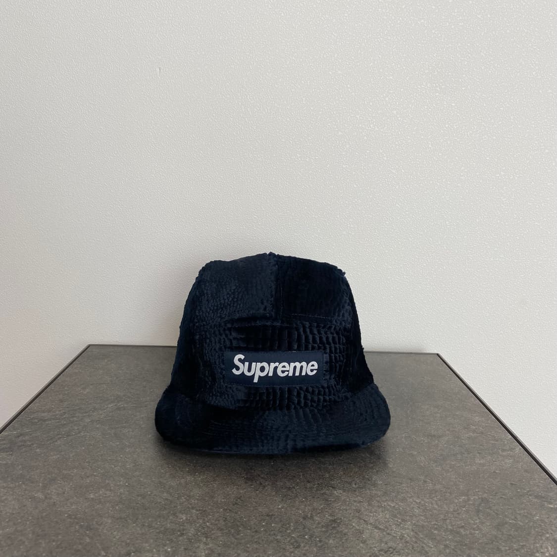 (OS) 슈프림 박스로고 캠프캡 크로커다일 코듀로이 네이비 상품이미지1