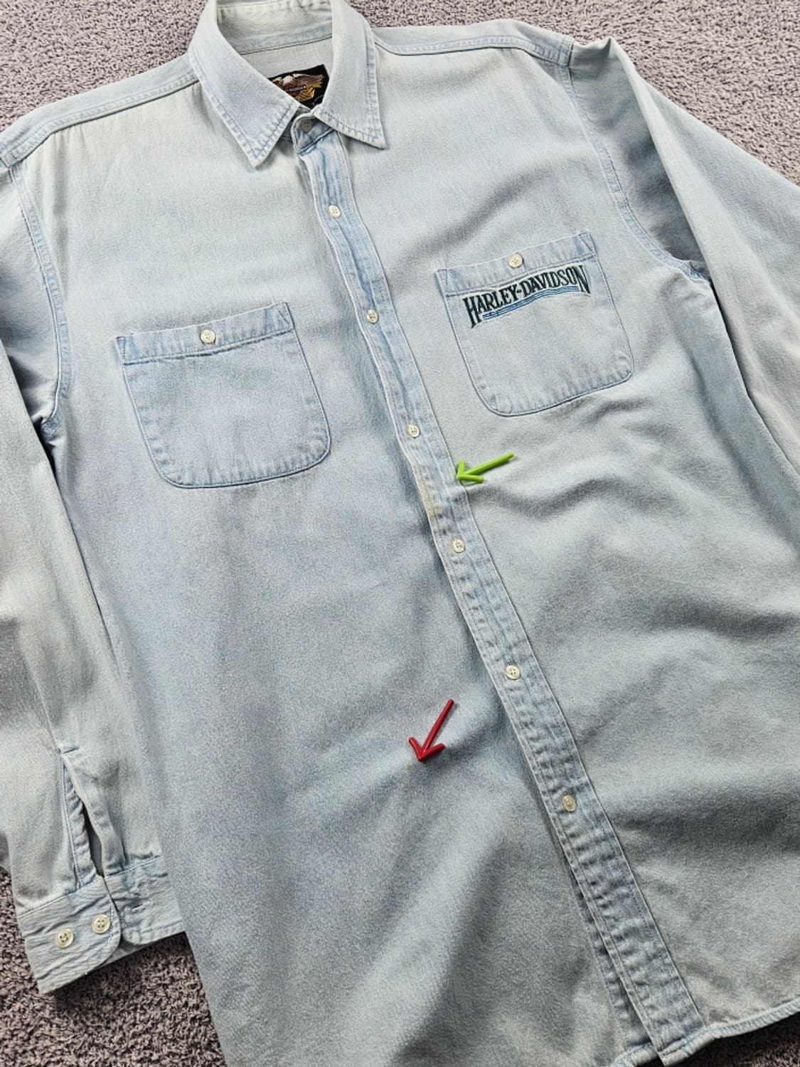 할리데이비슨 데님 포켓 바이커 셔츠 ( L ) / 10714 상품이미지3