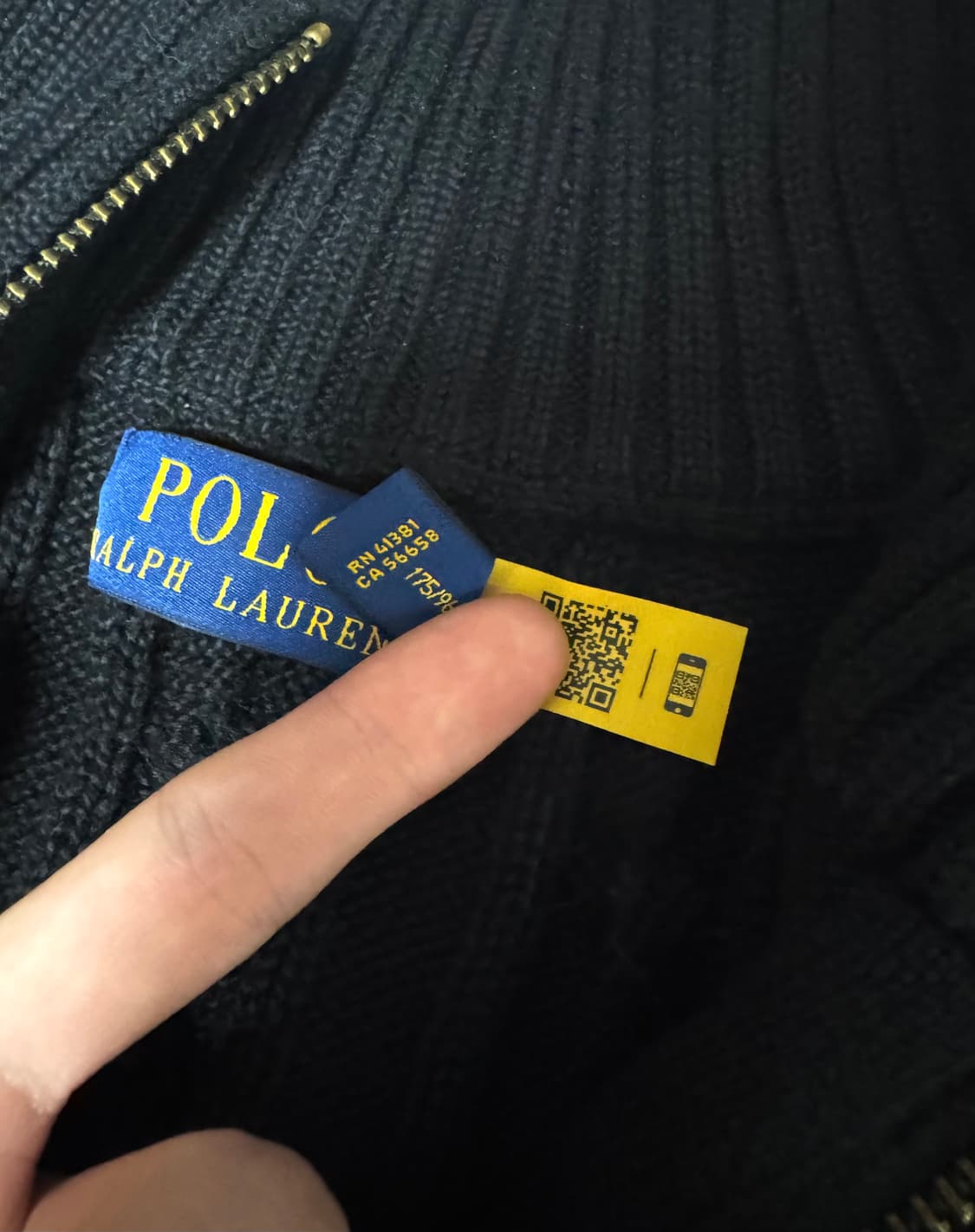 정품 폴로 반집업 니트 M 상품이미지3