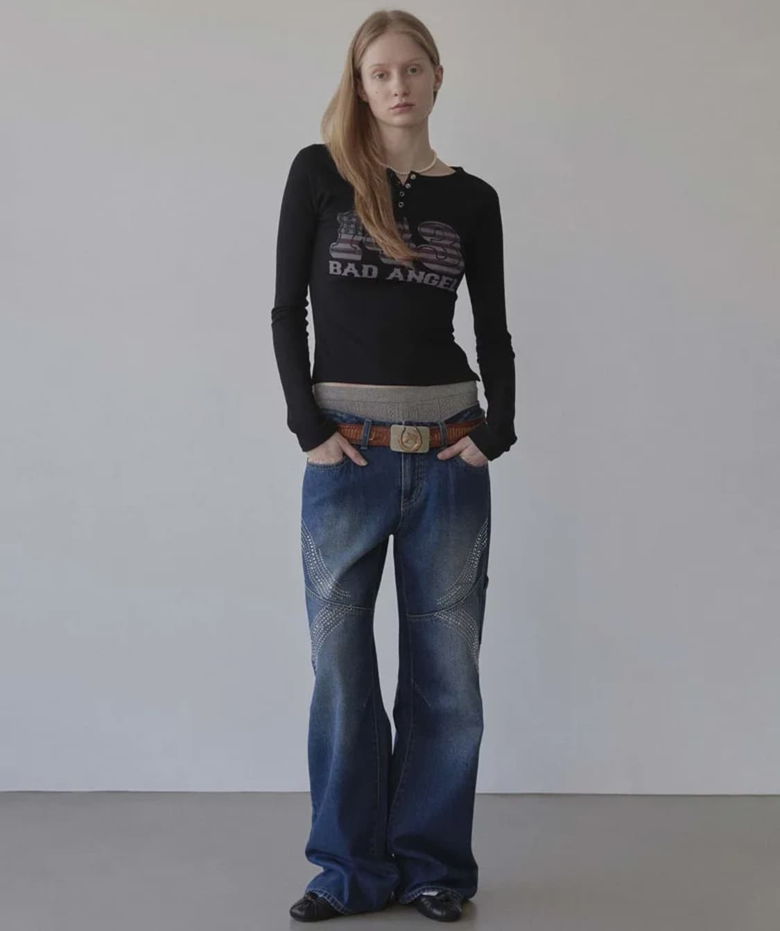 스컬프터 로우라이즈 데님 팬츠 상품이미지2