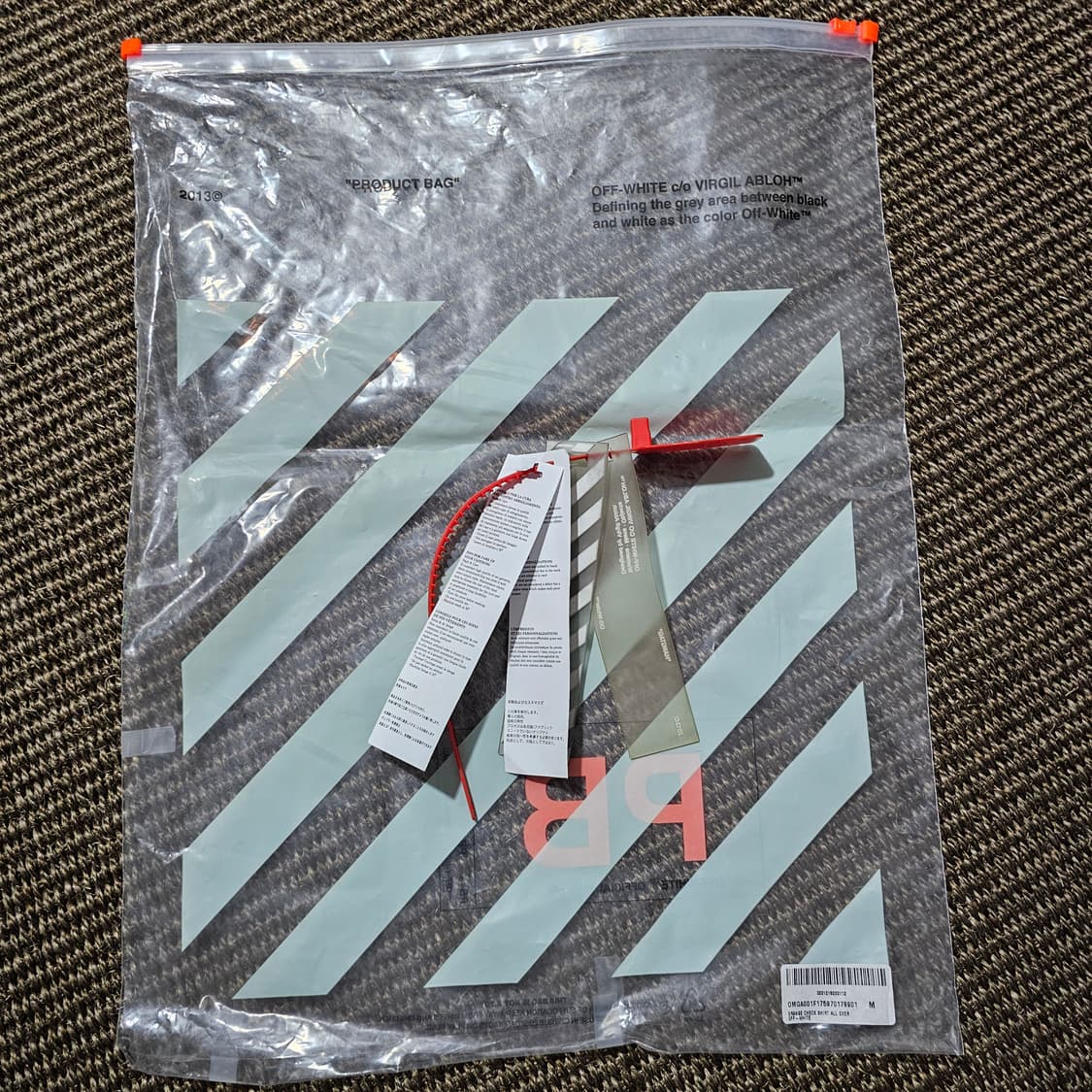 오프화이트 오렌지 플란넬 체크 셔츠 상품이미지9