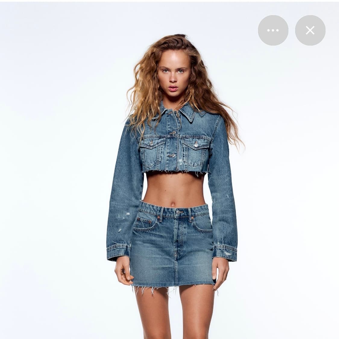 Cropped denim damage jacket 상품이미지1