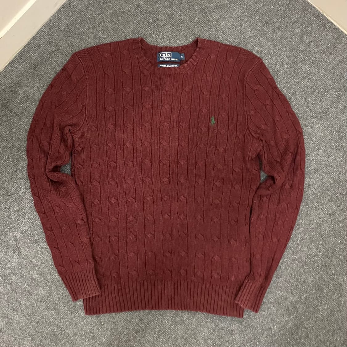 N3 폴로 꽈배기 니트 케이블 버건디 와인 상품이미지2