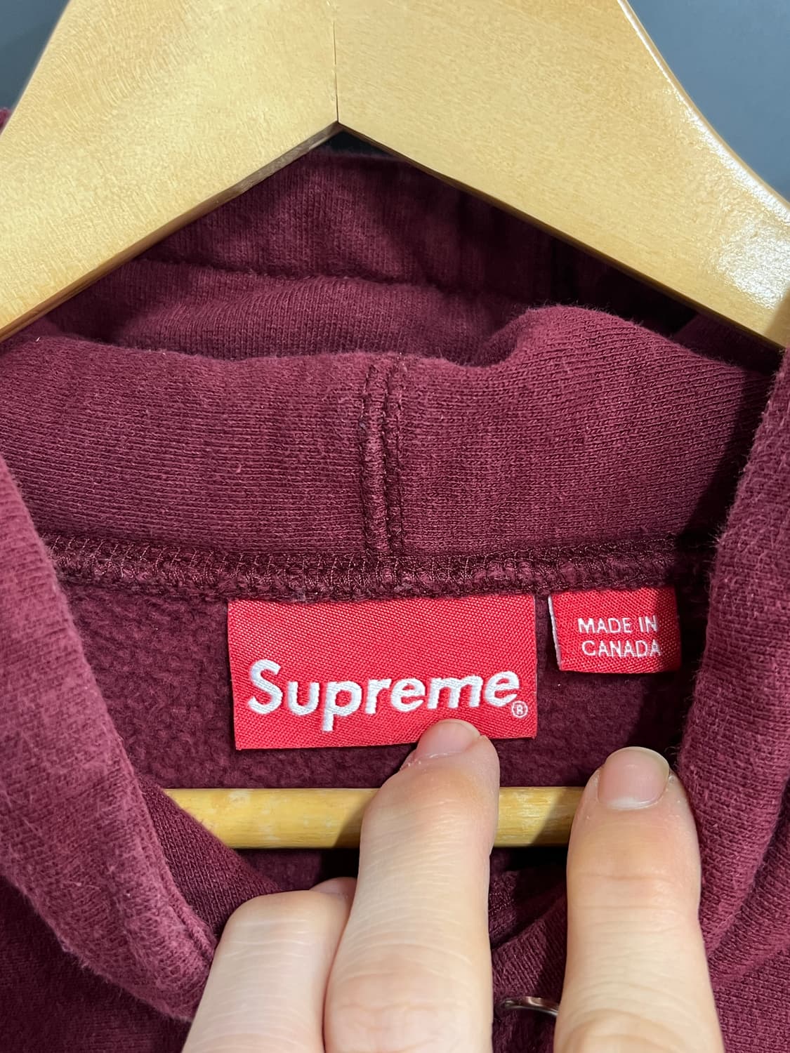 16ss Supreme 슈프림 안티히어로 버건디 기모 풀오버 후드티 상품이미지6