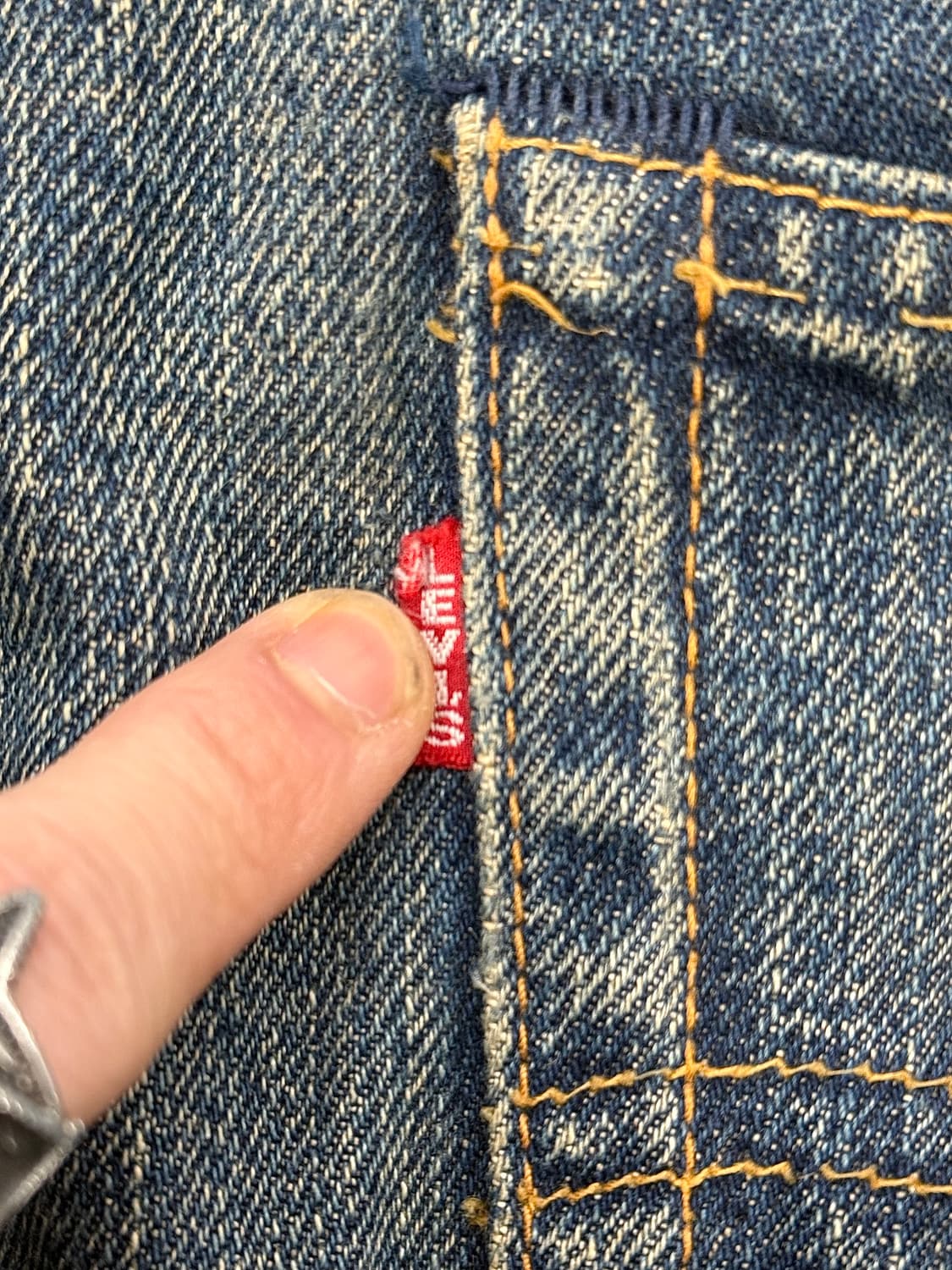 리바이스 502-xx 빅 E 디스트레스드 재팬기 와이드 데님 팬츠 상품이미지10