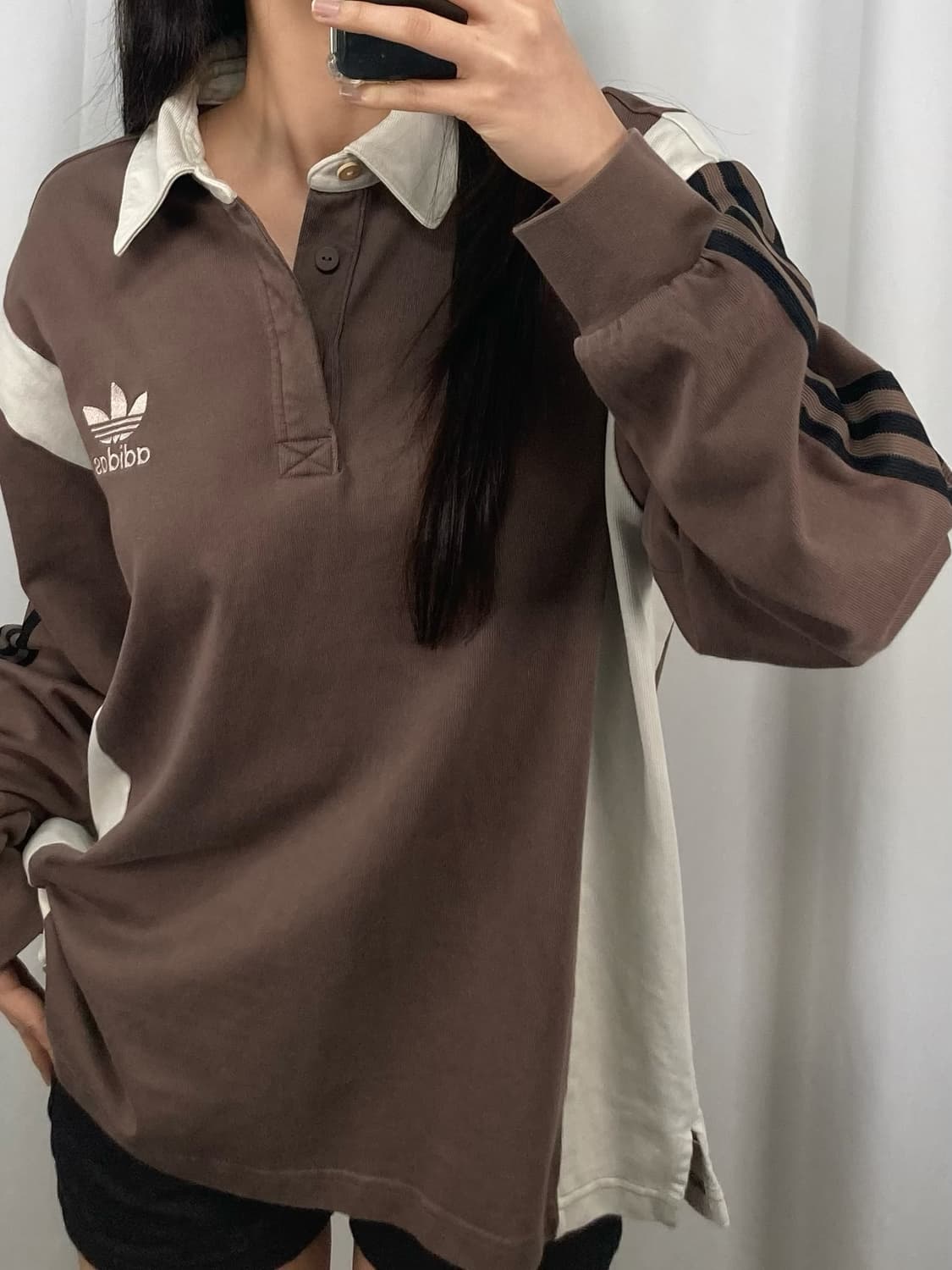 아디다스 브라운 긴팔 럭비티 상품이미지1