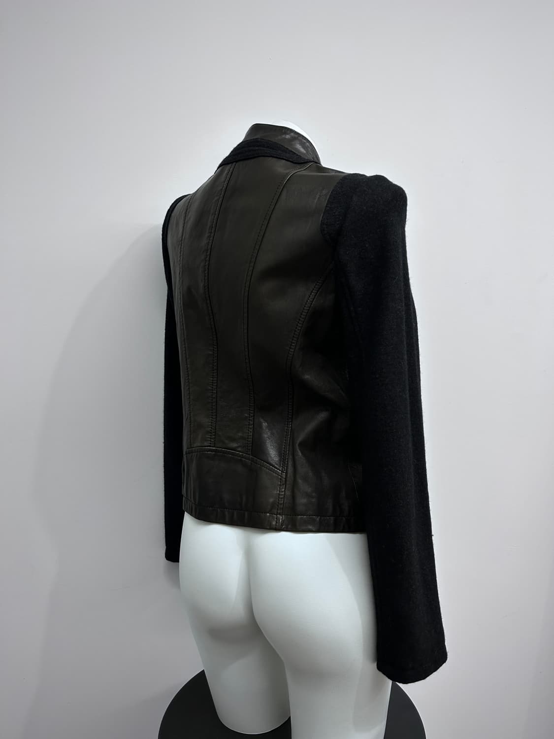 레더 울 슬리브 자켓 상품이미지3