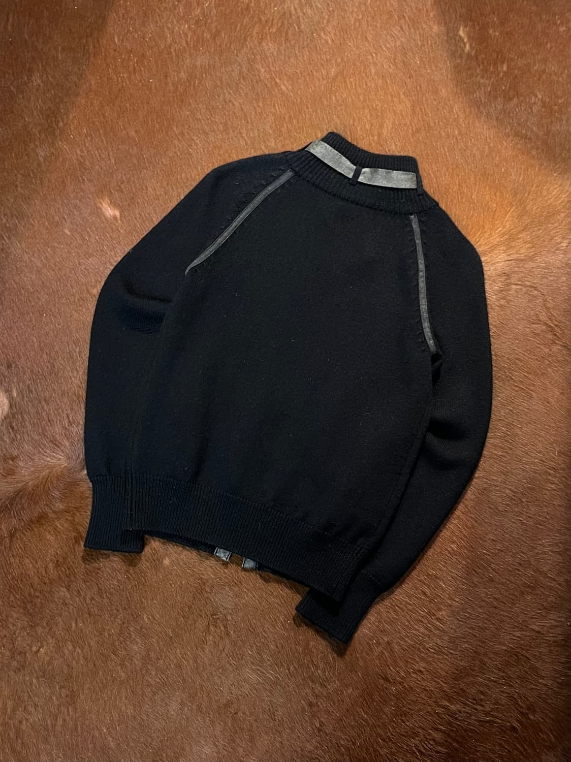 빈티지 버클 하이넥 니트 집업 상품이미지5