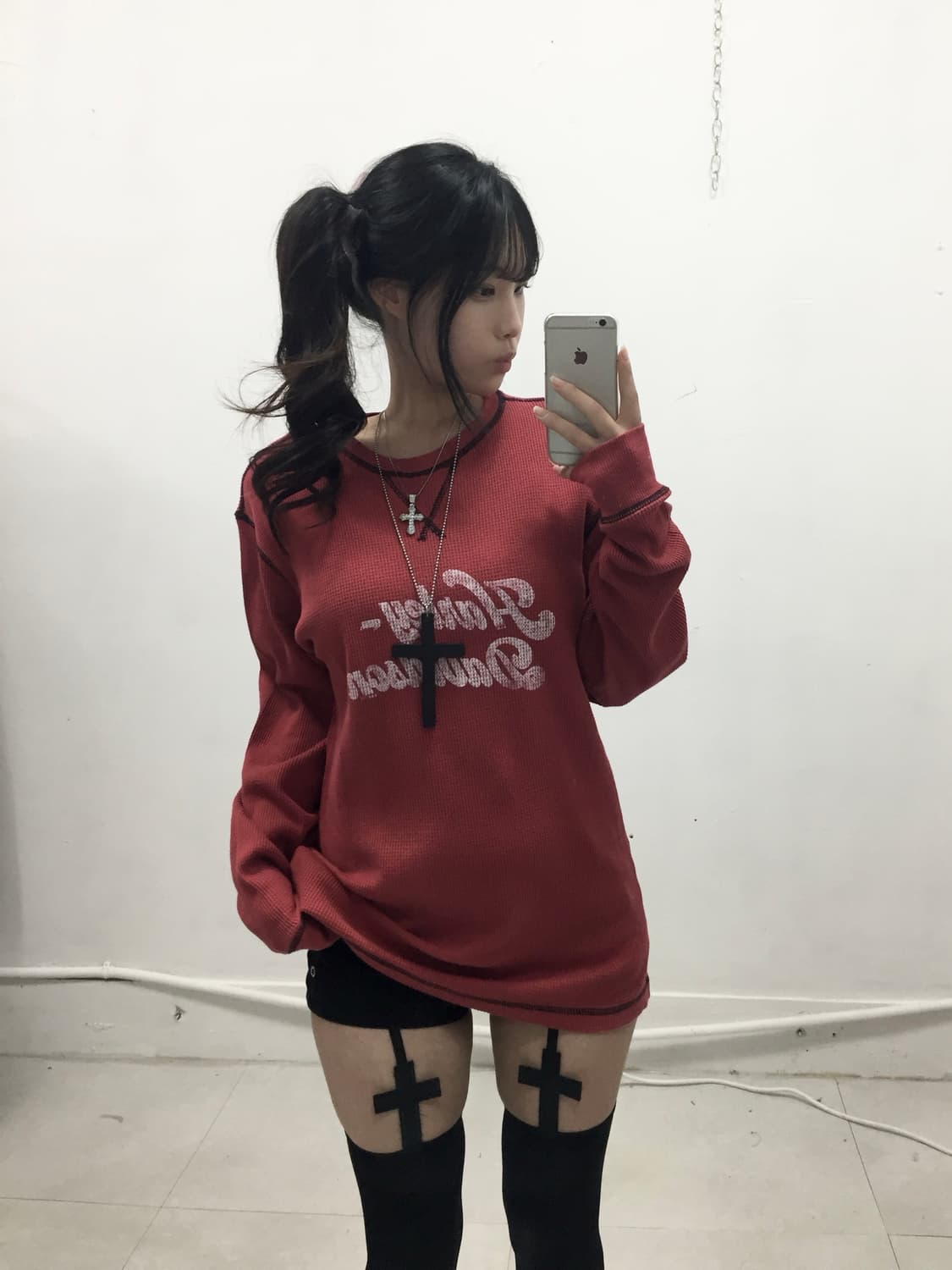 [HARLEY DAVIDSON] 할리데이비슨 와플 체리와인 롱슬리브 상품이미지1