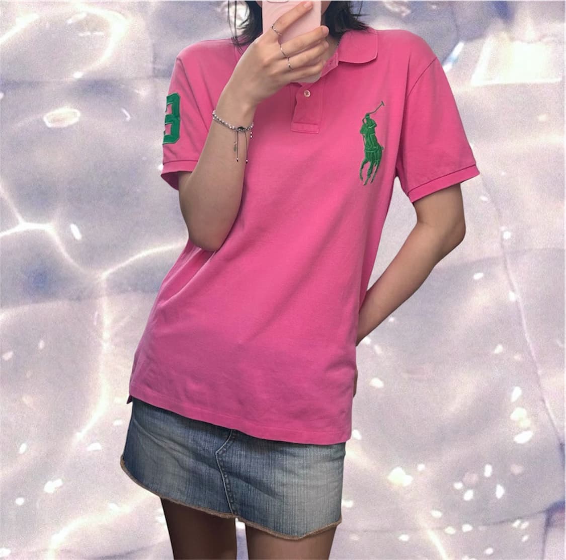 폴로 랄프로렌 빅포니 치프키프 반팔 카라 티셔츠 핑크 L  상품이미지3