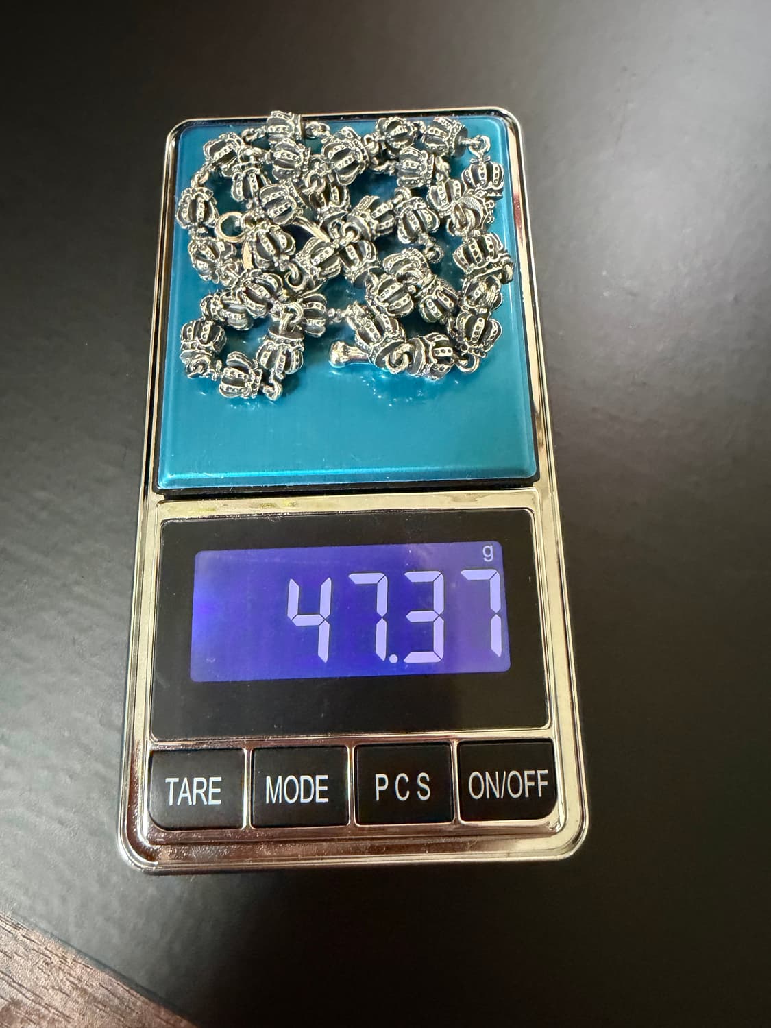 925 silver 제작 크롬 왕관 스타일 목걸이 길이 42cm 상품이미지2