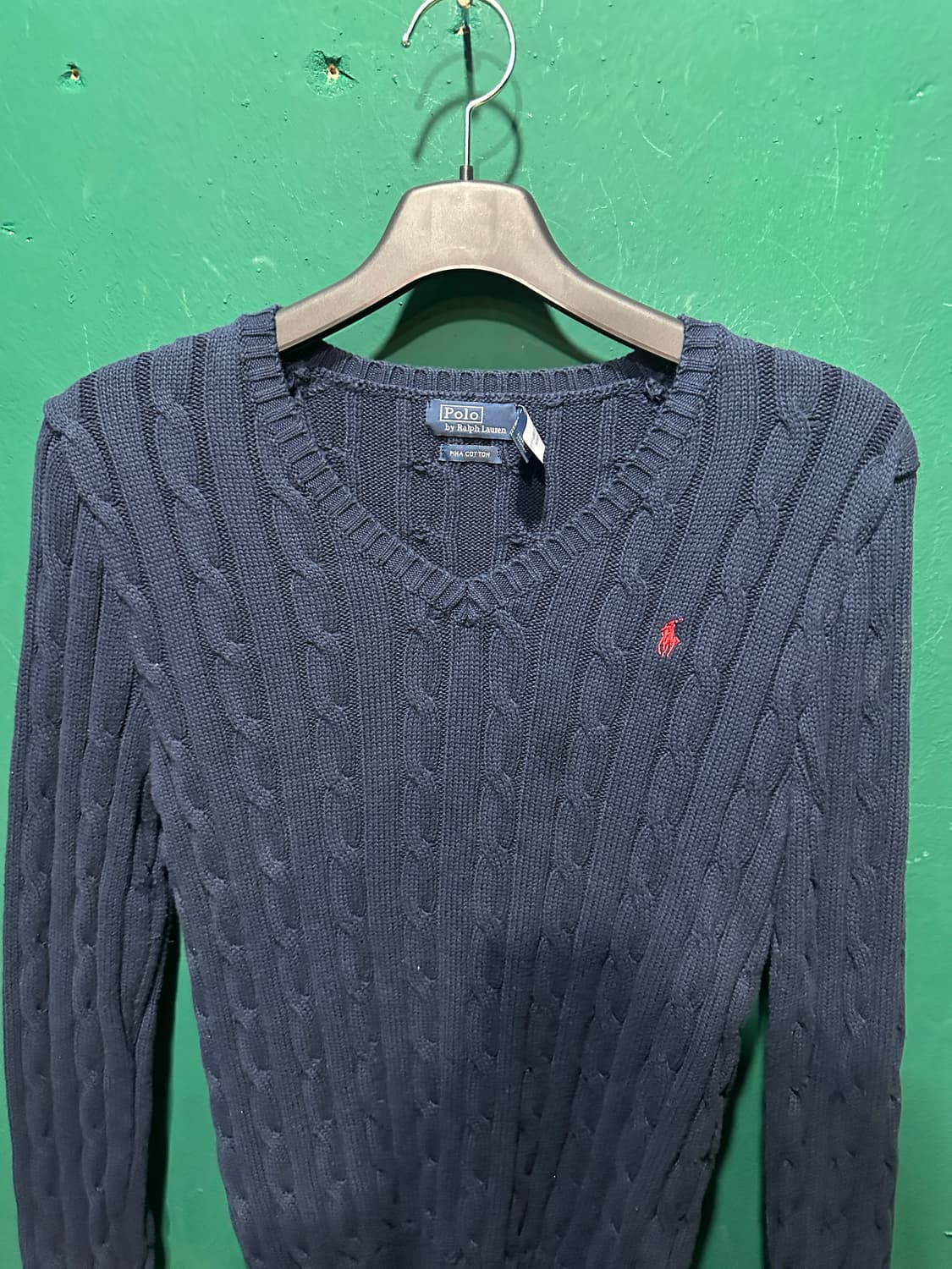 폴로 여성 꽈베기니트 네이비S 상품이미지1