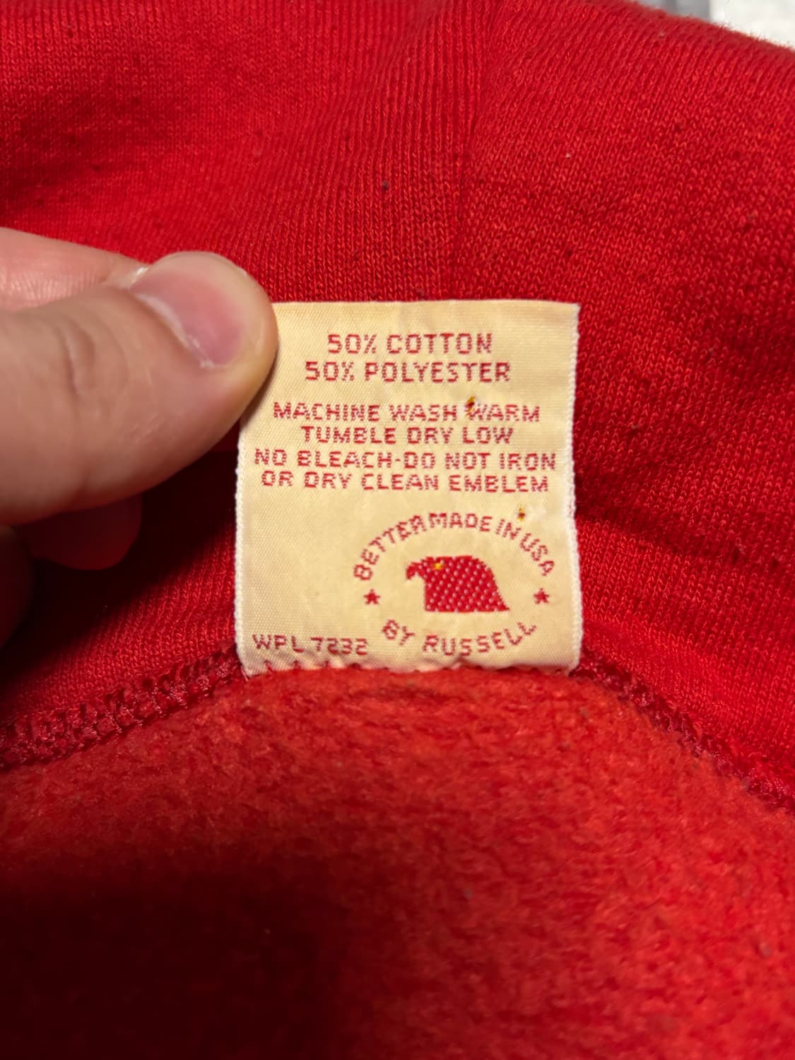 70s 러셀 빈티지 후드 집업 레드 페이딩 좋은 개체 상품이미지7