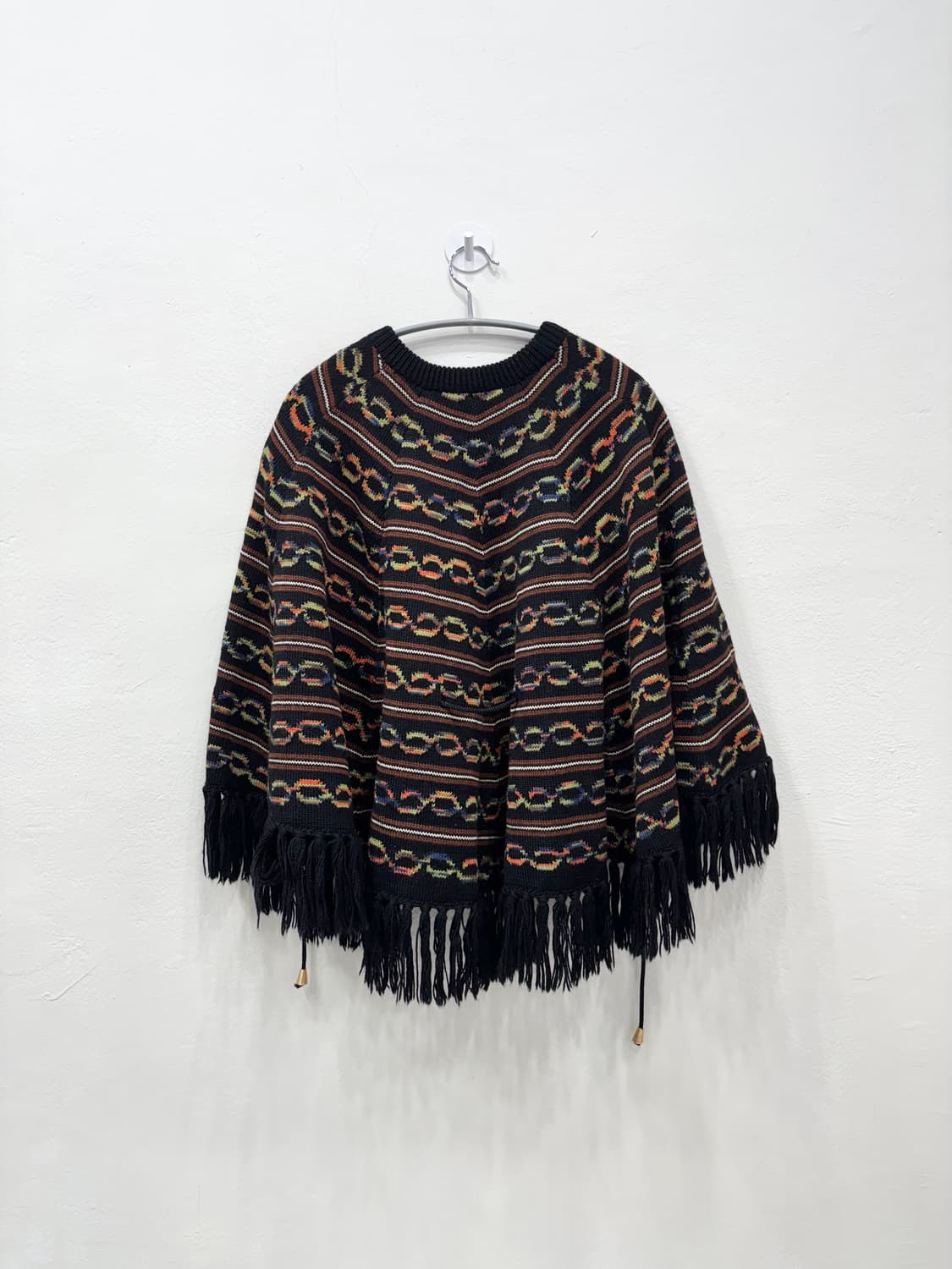 빈티지 패턴 니트 케이프 상품이미지3