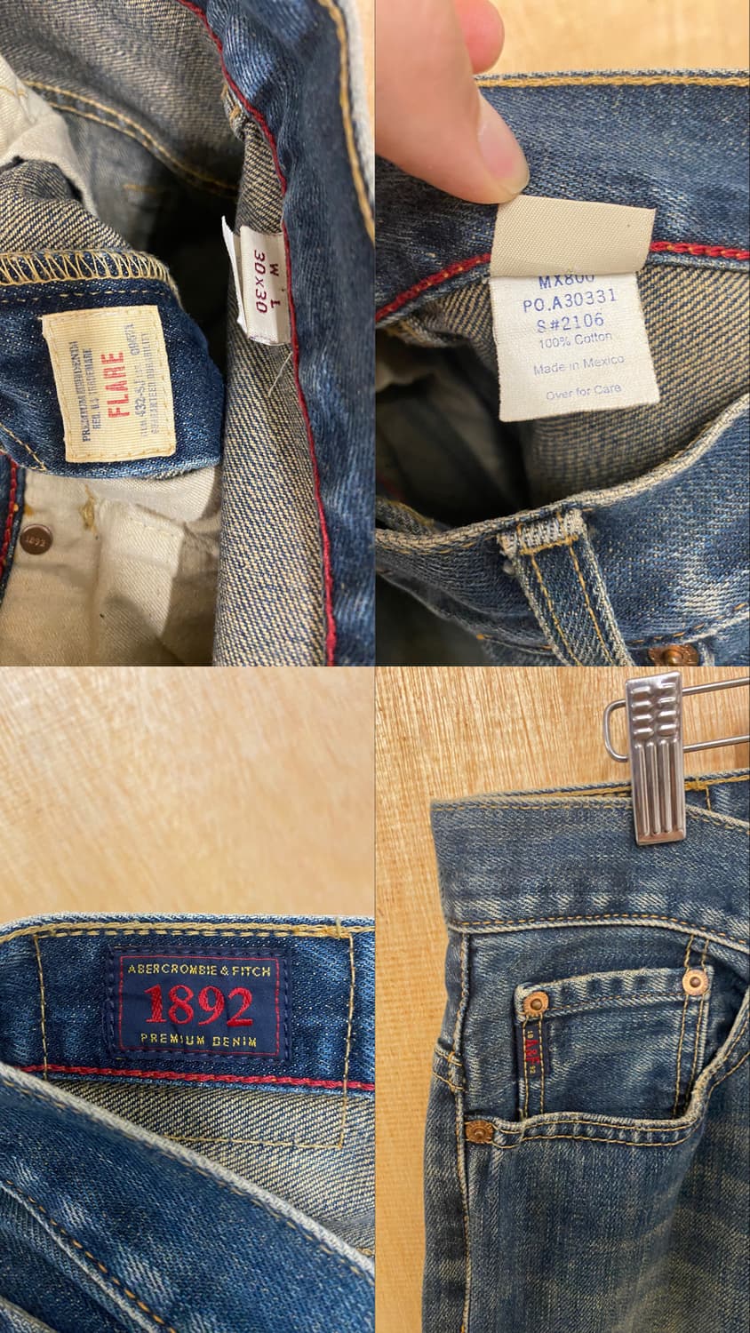 90s Abercrombie & Fitch flare denim pant 상품이미지7