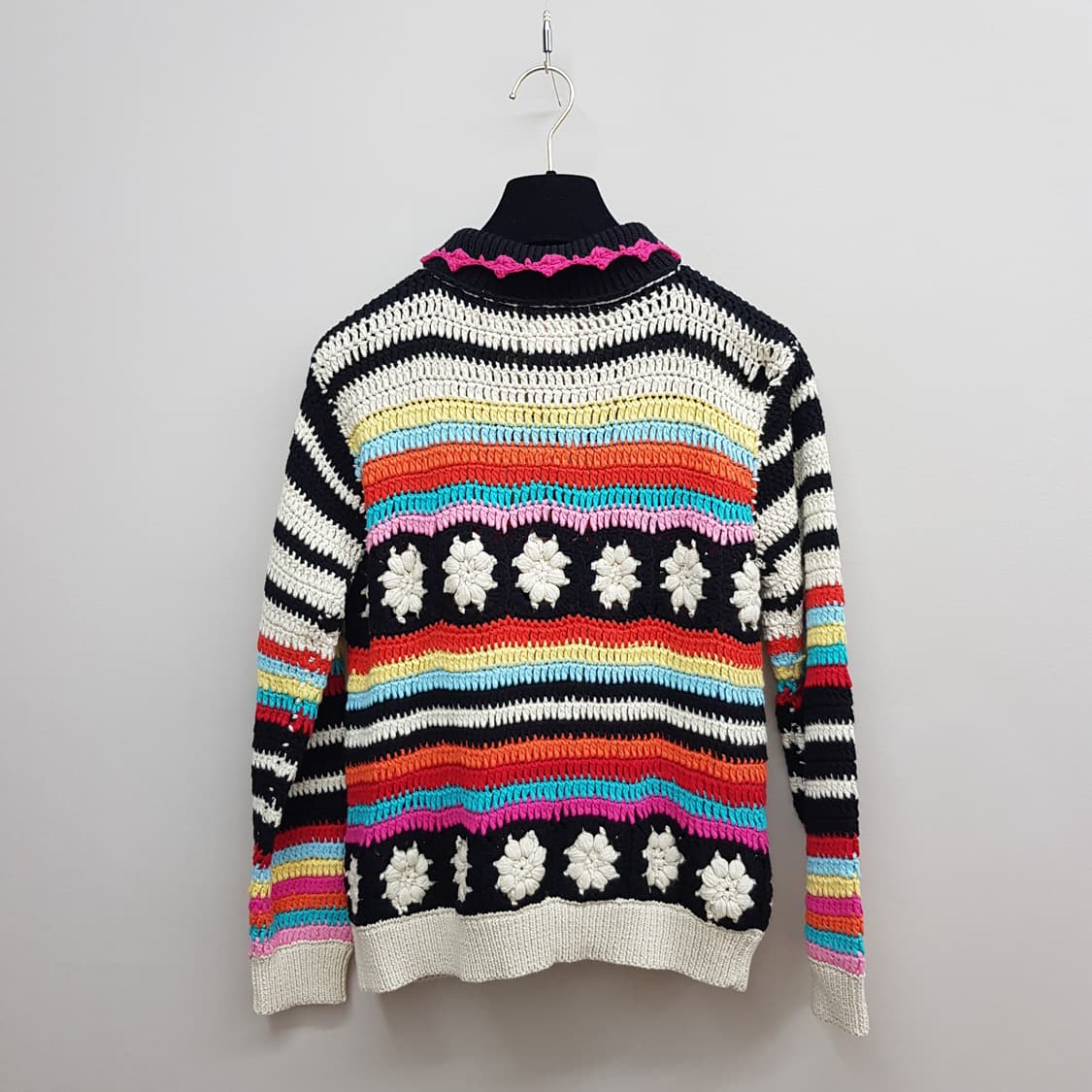 타치 Tach 다크 멀티컬러 크로쉐 집업 가디건 XS사이즈 상품이미지4