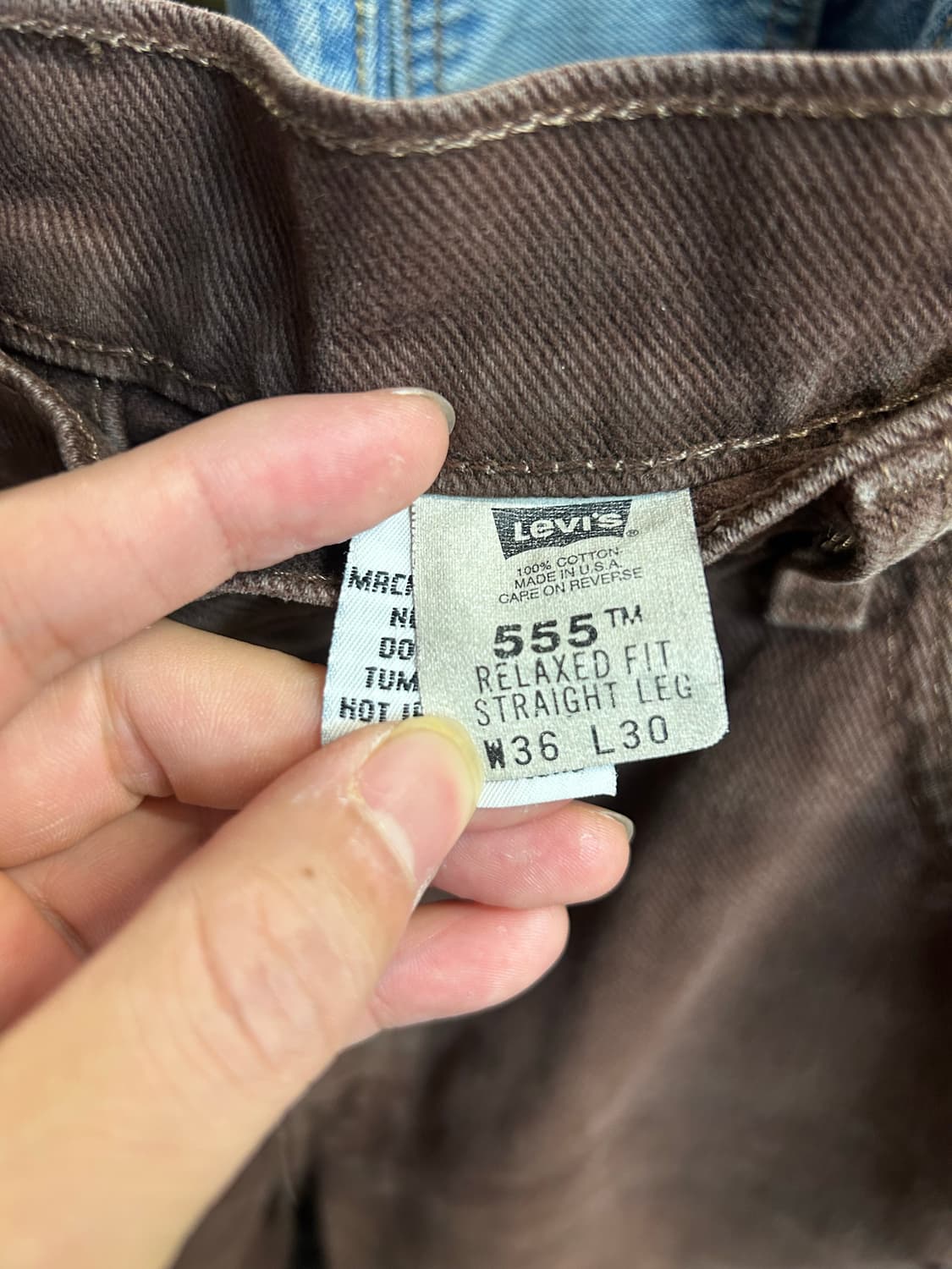 90’s USA 리바이스555 브라운컬러진 36in 상품이미지7