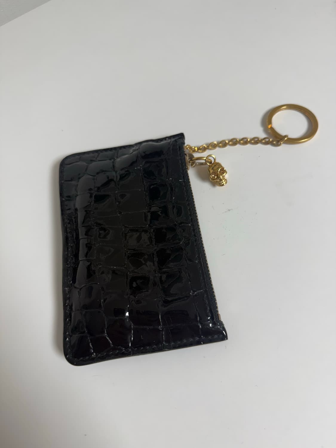 알렉산더 맥퀸 블랙 가죽 키링 카드지갑 상품이미지1